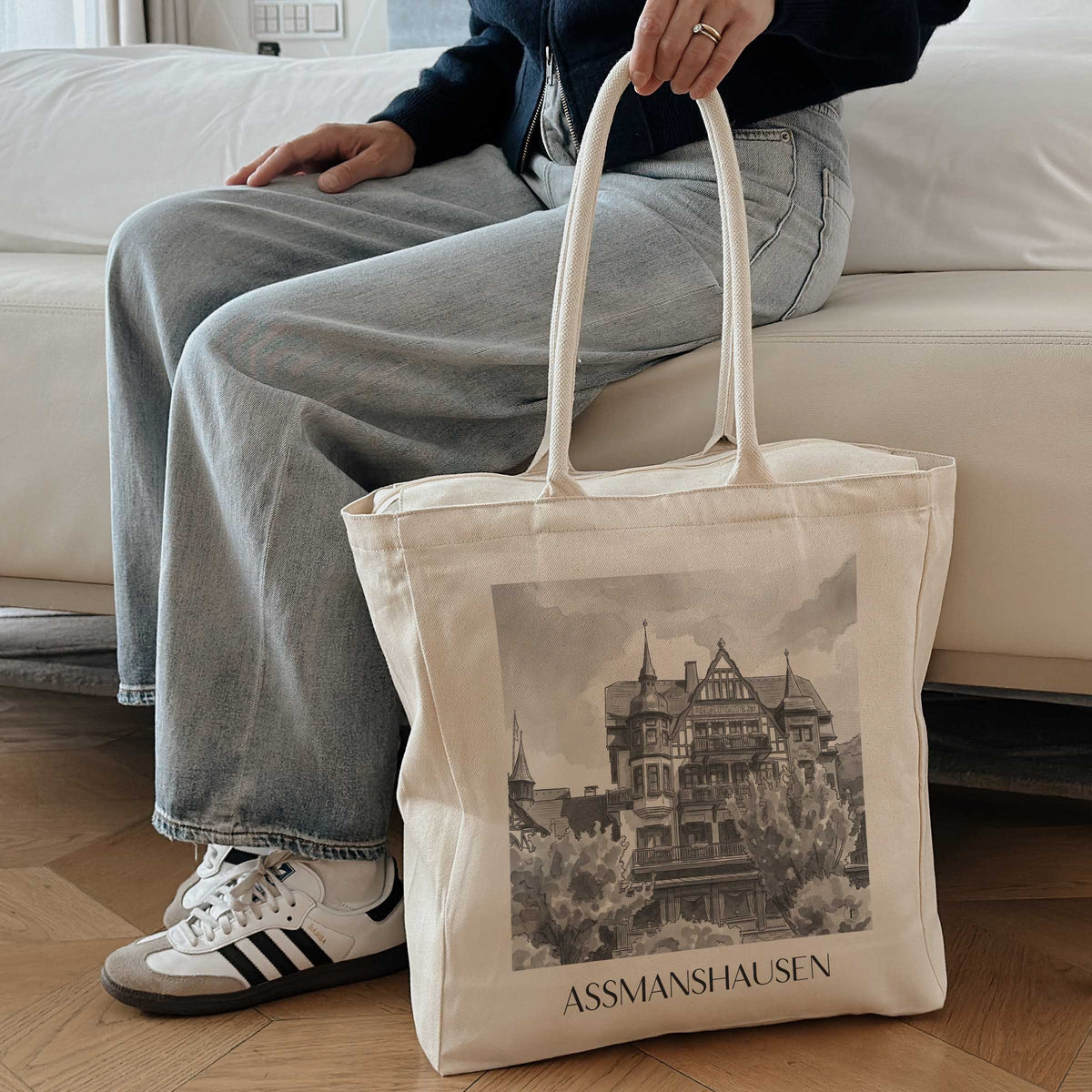 assmanshausen-rheingau-deutschland-einkaufstasche-aquarell-schwarz-weiss