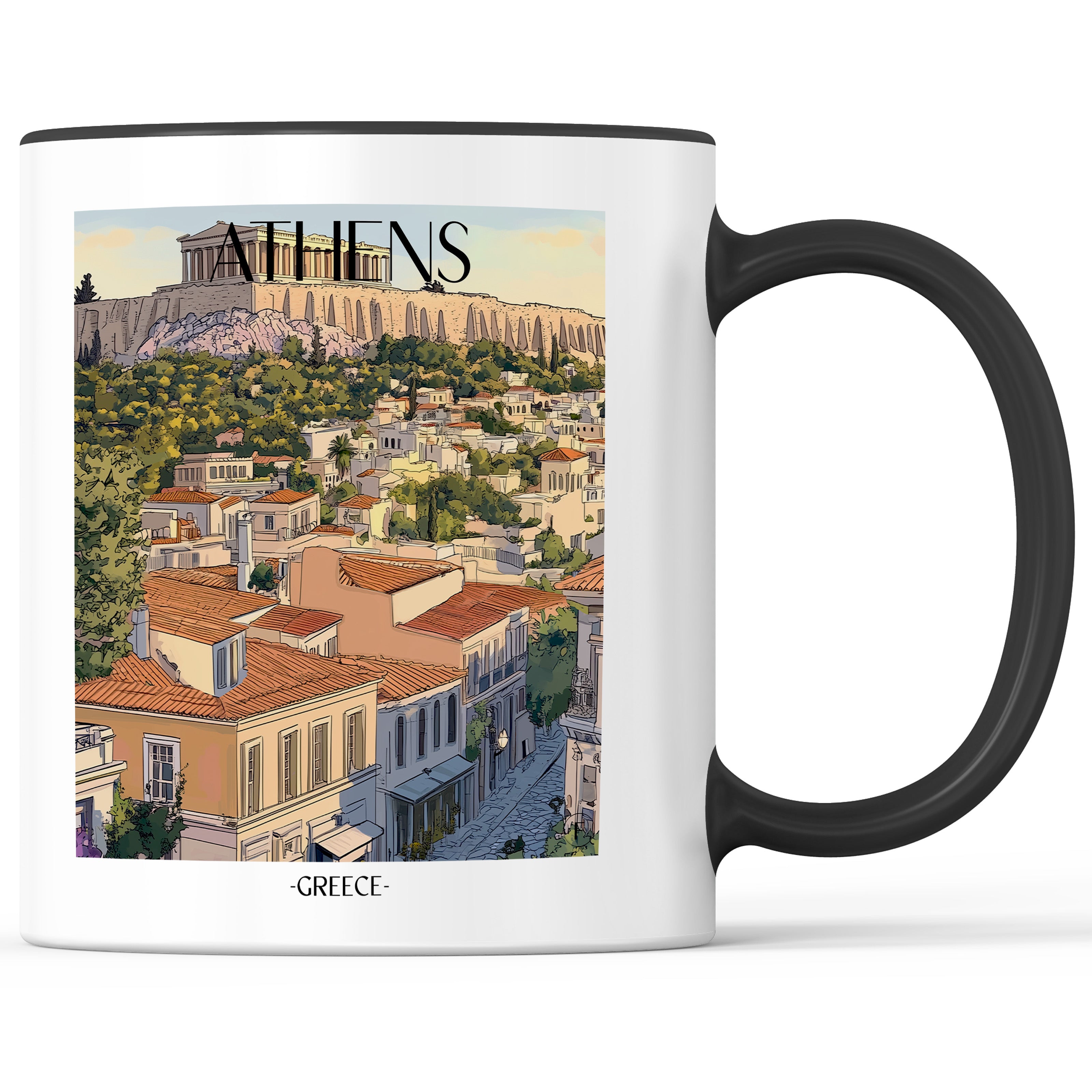 Athen - Griechenland Becher - Kaffeetasse im Aquarell Stil - favplace