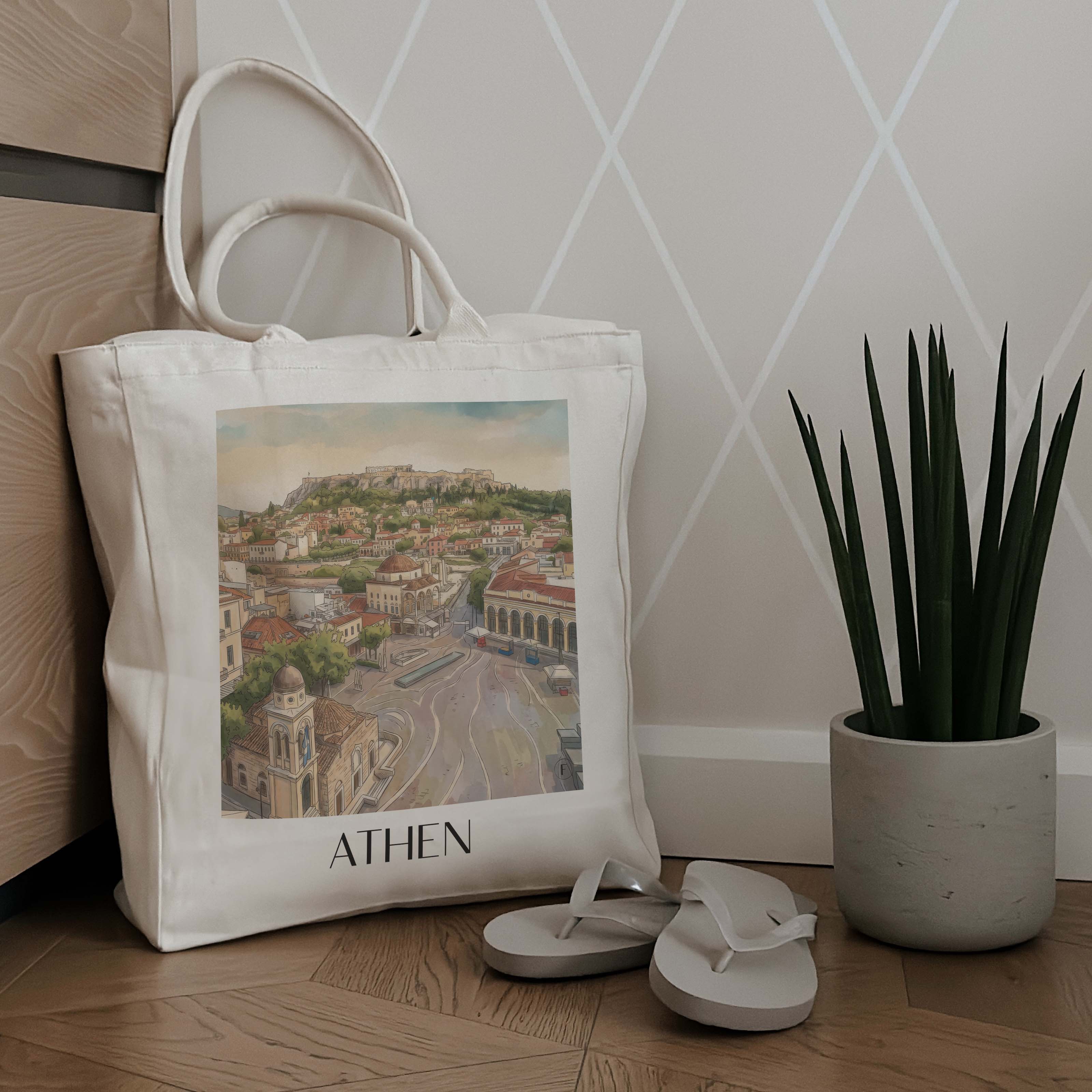 athen-griechenland-einkaufstasche-aquarell
