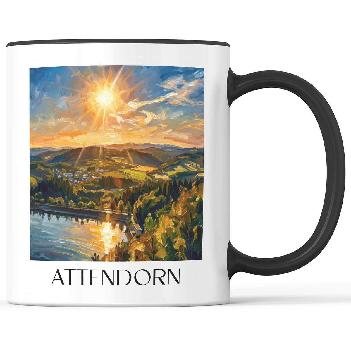 Attendorn Kaffeebecher - Sauerland - Deutschland Becher - Kaffeetasse im Ölgemälde Stil - favplace