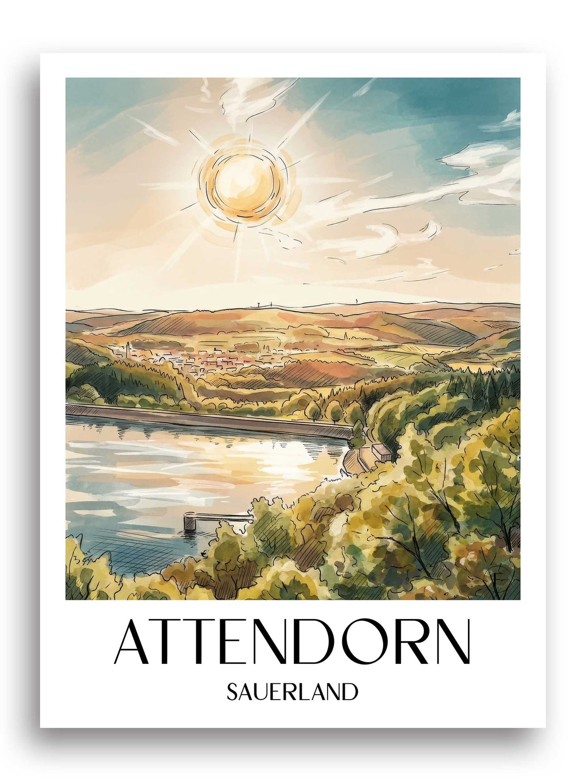 attendorn-sauerland-deutschland-poster-aquarell