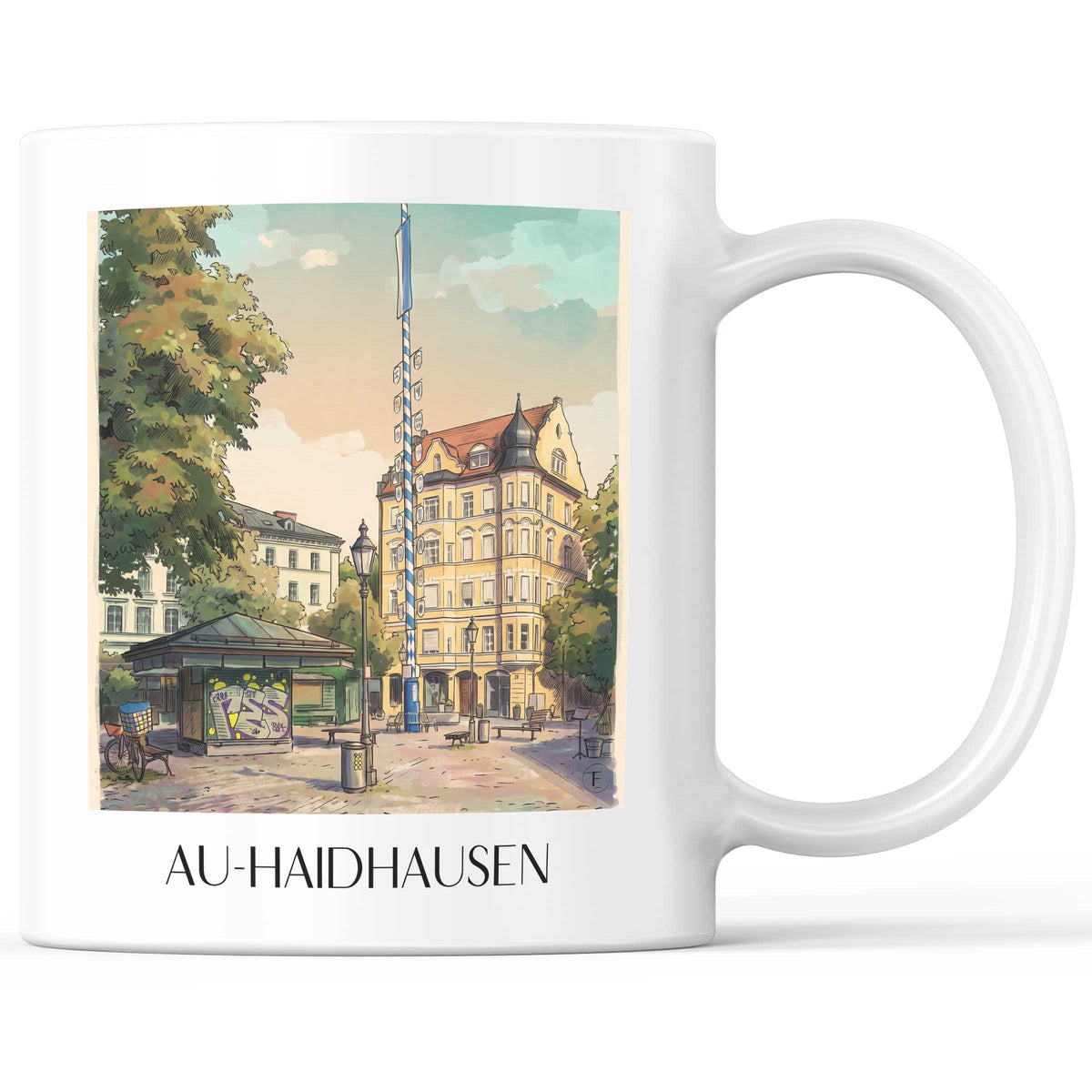 Au-Haidhausen Kaffeebecher - München - Deutschland Becher - Kaffeetasse im Aquarell Stil - favplace