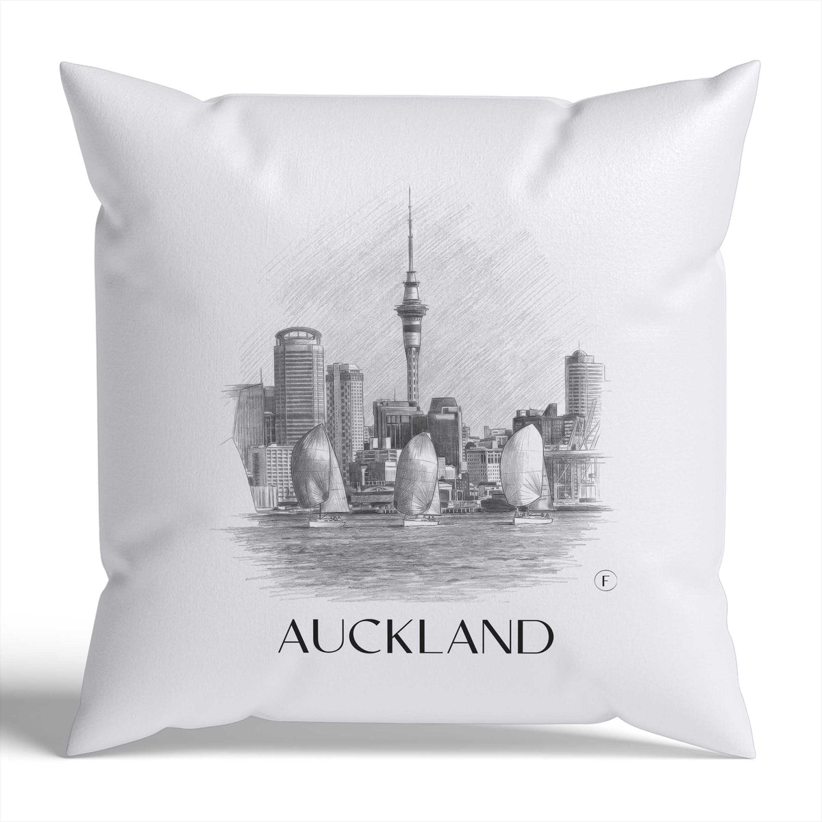 Auckland Kissenhülle - Zierkissen Bezug - Neuseeland - Neuseeland Kissen bzw. Kissenbezug im Zeichnung Stil - favplace