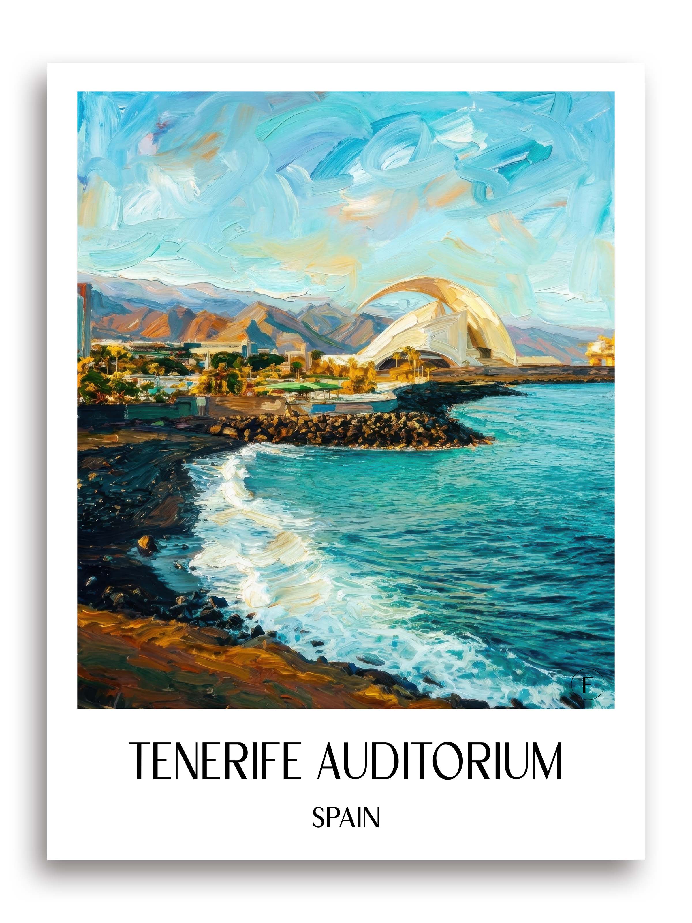Auditorio de Tenerife Poster - Spanien - Spanien Kunstdruck - Ölgemälde von A4 bis A1 - favplace