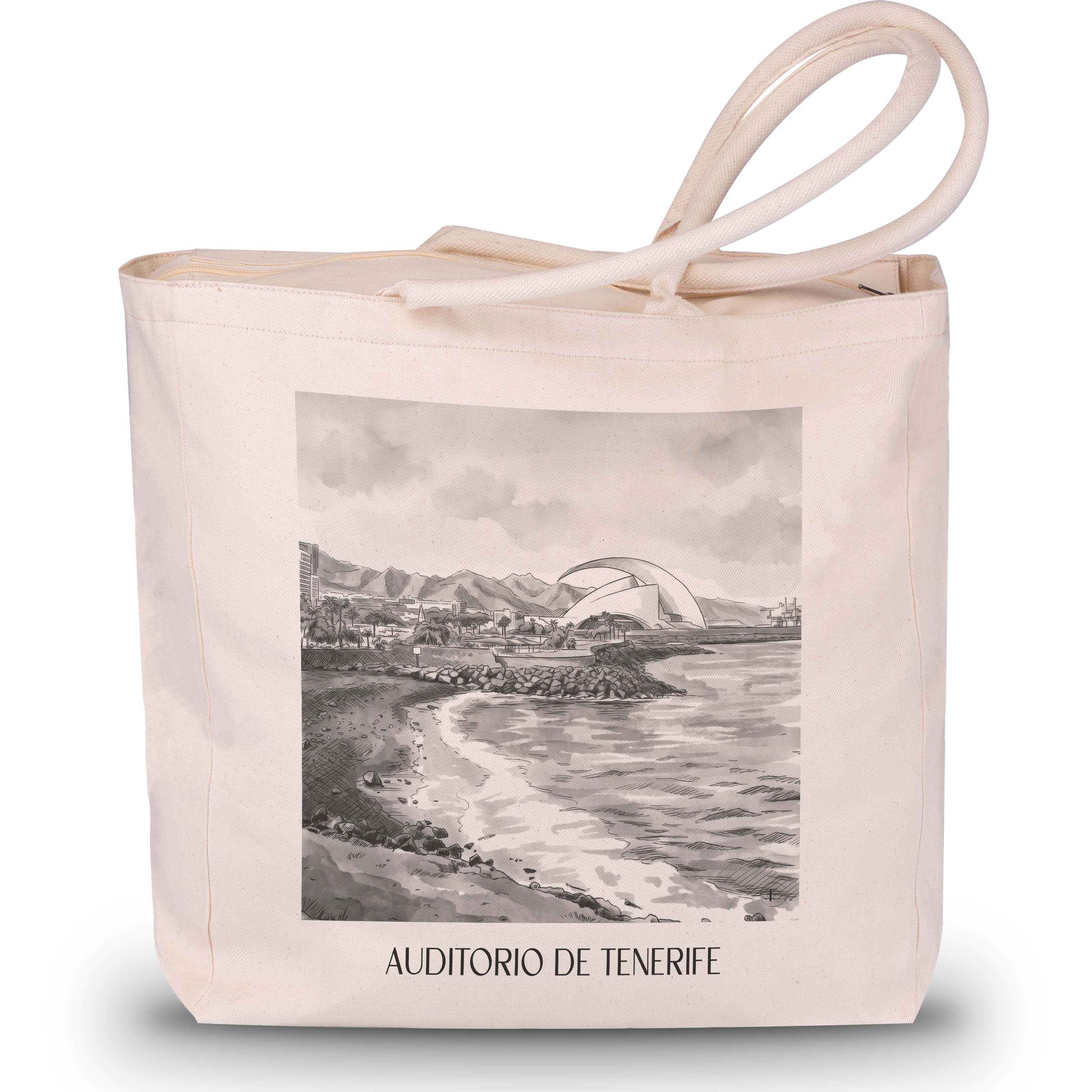 auditorio-de-tenerife-spanien-spanien-einkaufstasche-aquarell-schwarz-weiss