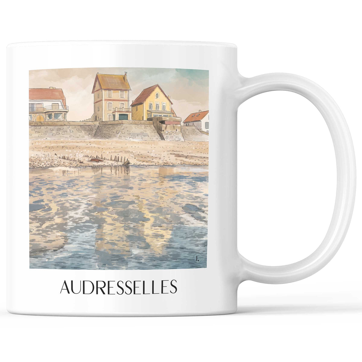 audresselles-côte-d'opale-frankreich-kaffeebecher-aquarell