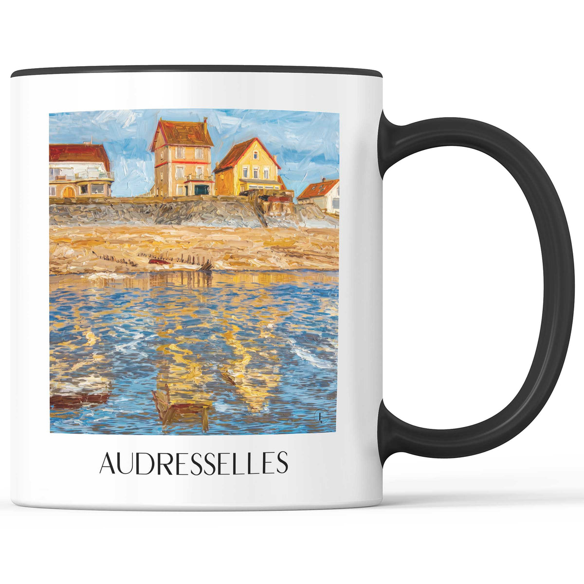 Audresselles Kaffeebecher - Côte d'Opale - Frankreich Becher - Kaffeetasse im Ölgemälde Stil - favplace