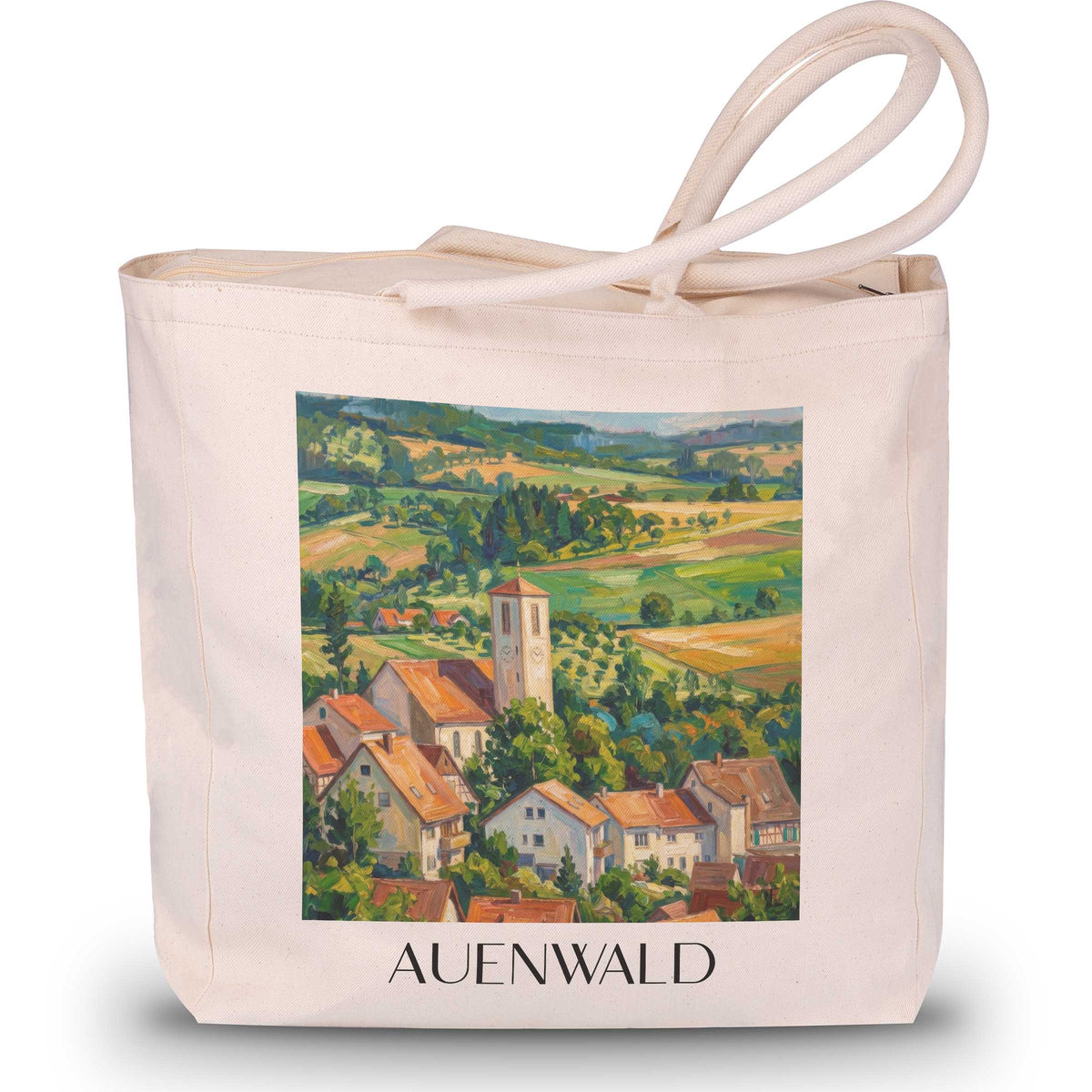 auenwald-baden-württemberg-deutschland-einkaufstasche-oil-painting-oelgemaelde