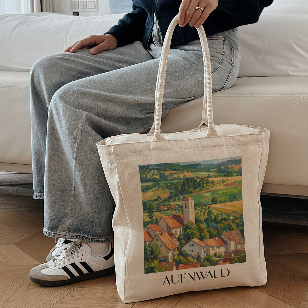 auenwald-baden-württemberg-deutschland-einkaufstasche-oil-painting-oelgemaelde