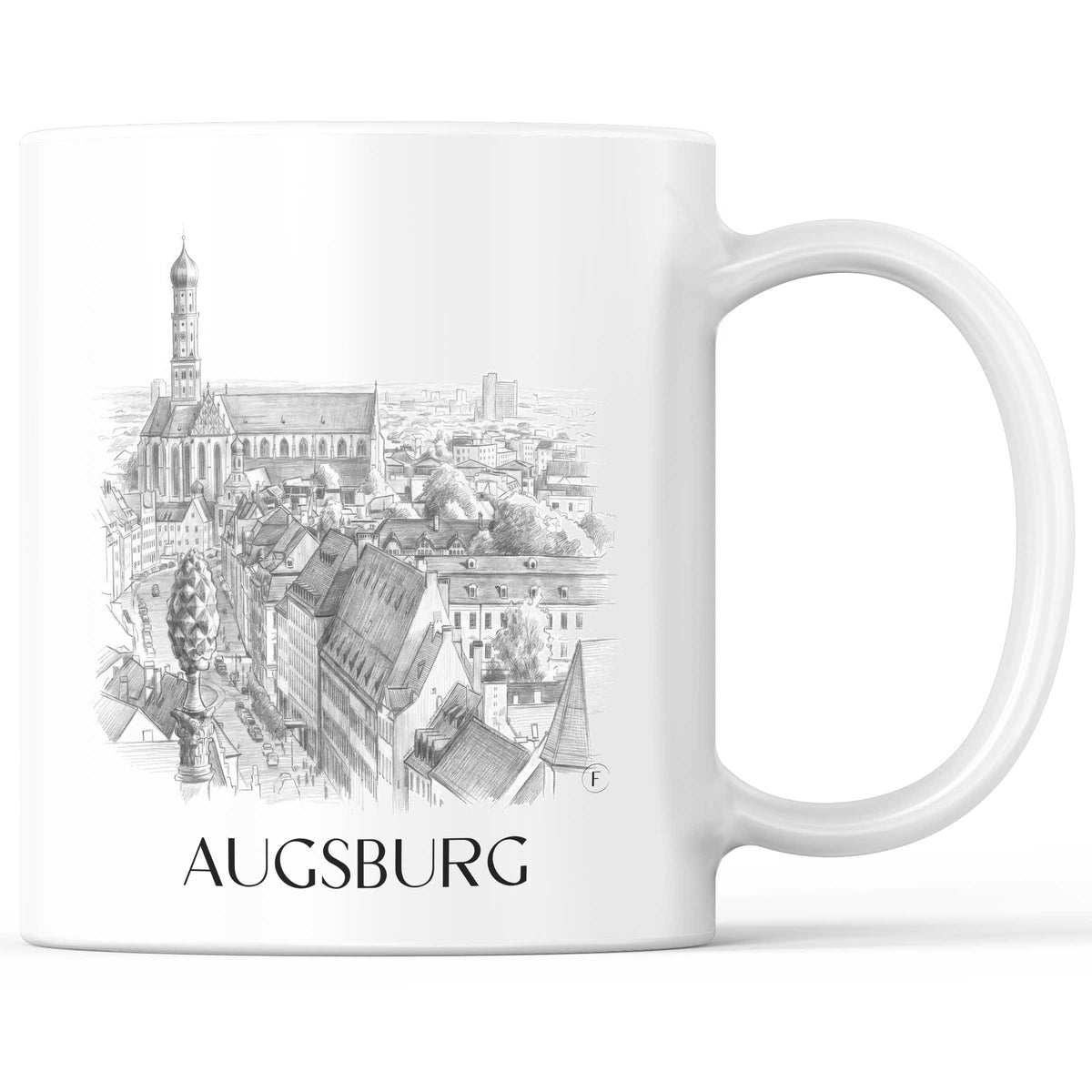 Augsburg - Deutschland Becher - Kaffeetasse im Zeichnung Stil - favplace