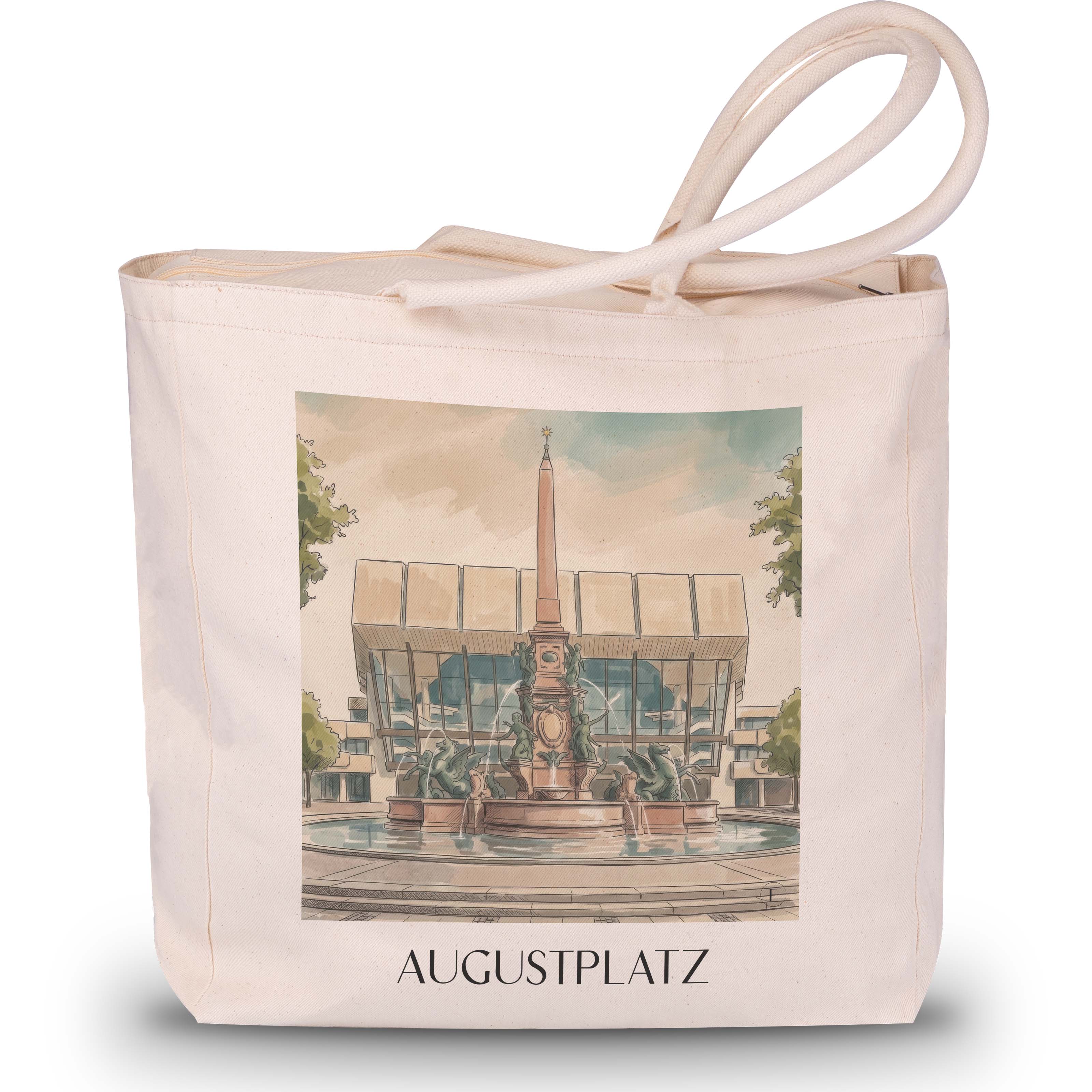 augustplatz-leipzig-deutschland-einkaufstasche-aquarell