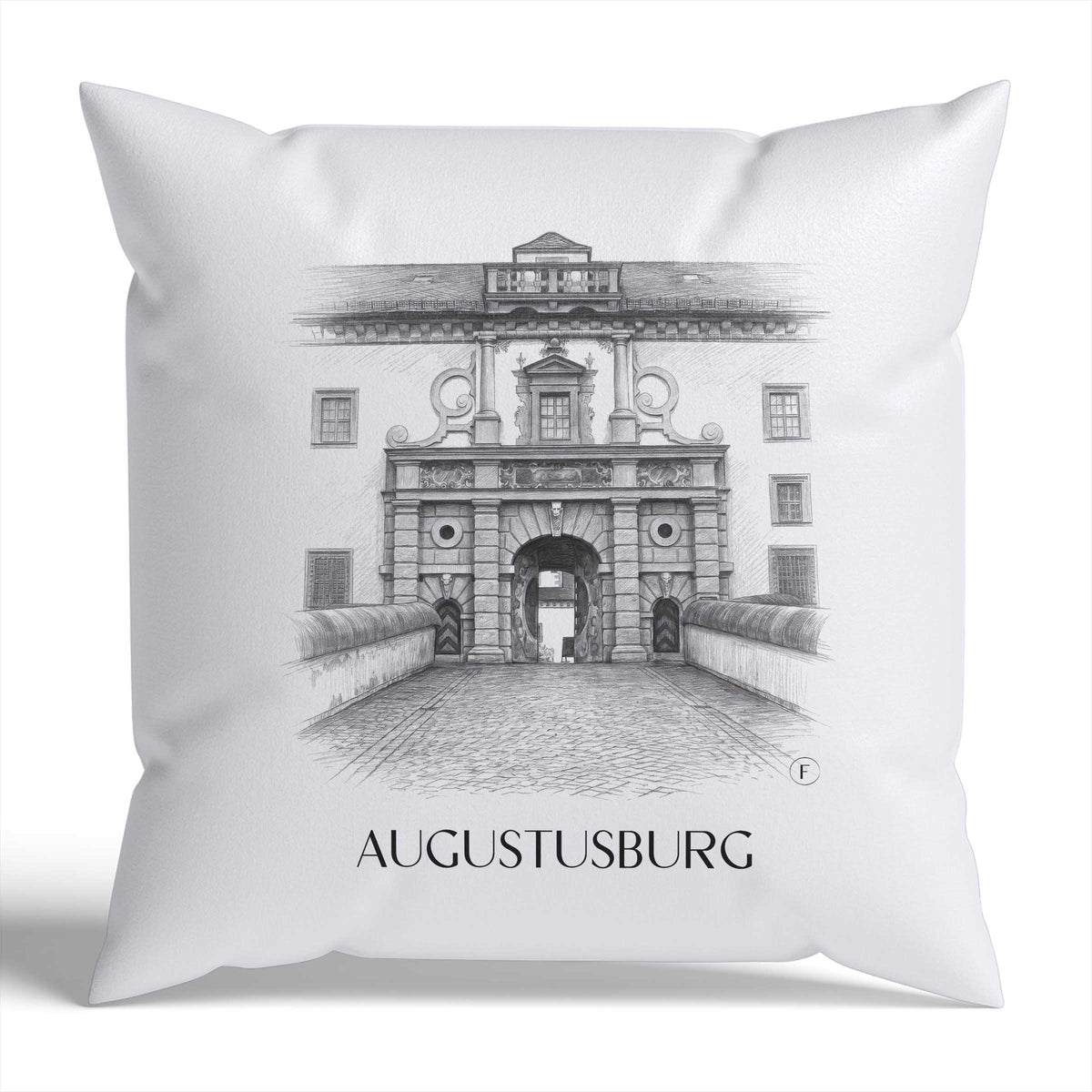 Augustusburg Kissenhülle - Zierkissen Bezug - Erzgebirge - Deutschland Kissen bzw. Kissenbezug im Zeichnung Stil - favplace