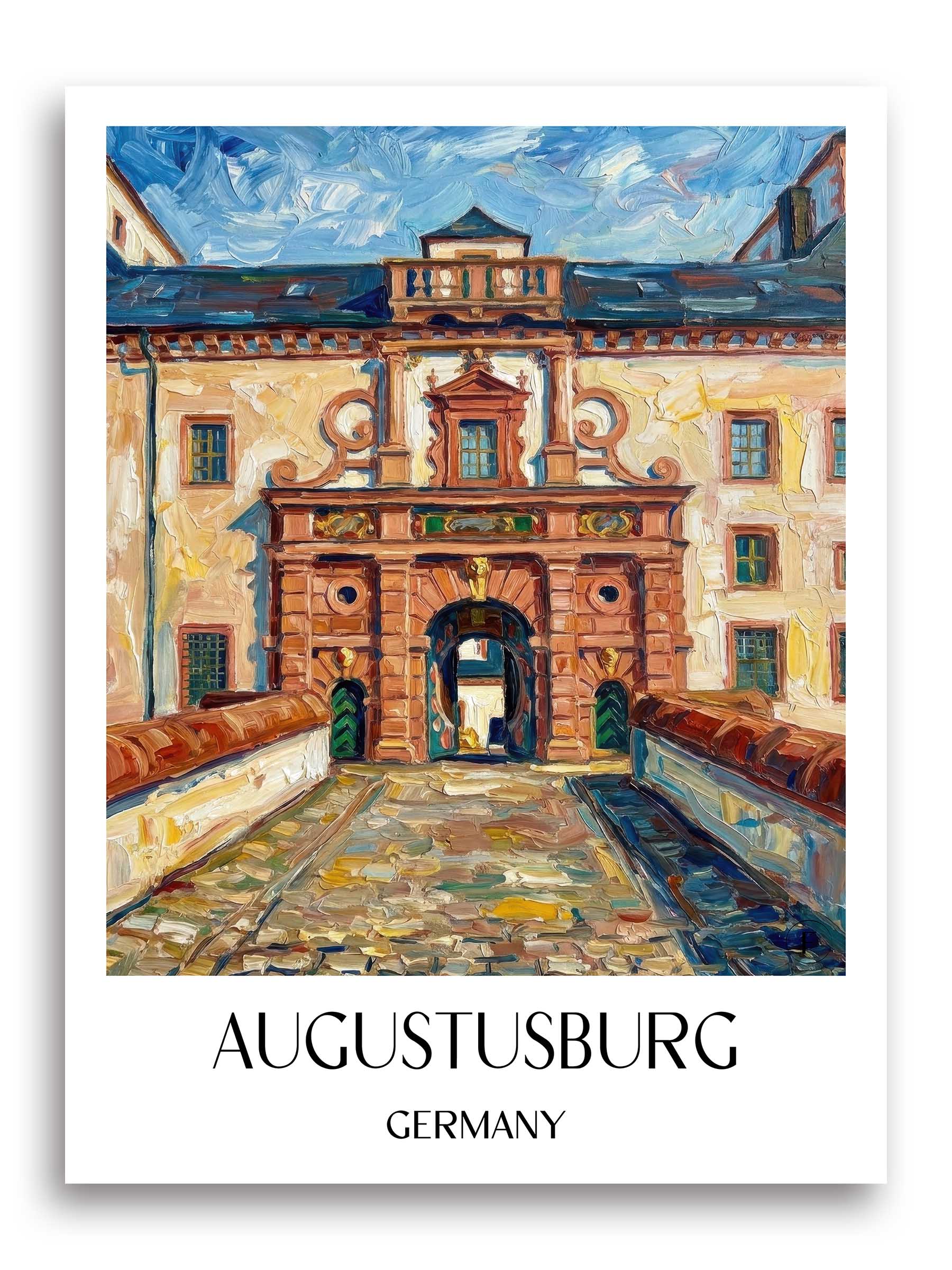 Augustusburg Poster - Erzgebirge - Deutschland Kunstdruck - Ölgemälde von A4 bis A1 - favplace