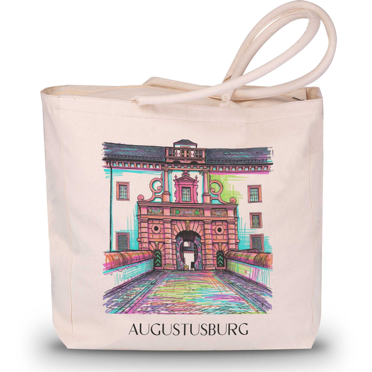 Augustusburg Shopping Tasche - Erzgebirge - Deutschland Tote Bag - Einkaufstasche im Tag Graffiti Stil - favplace