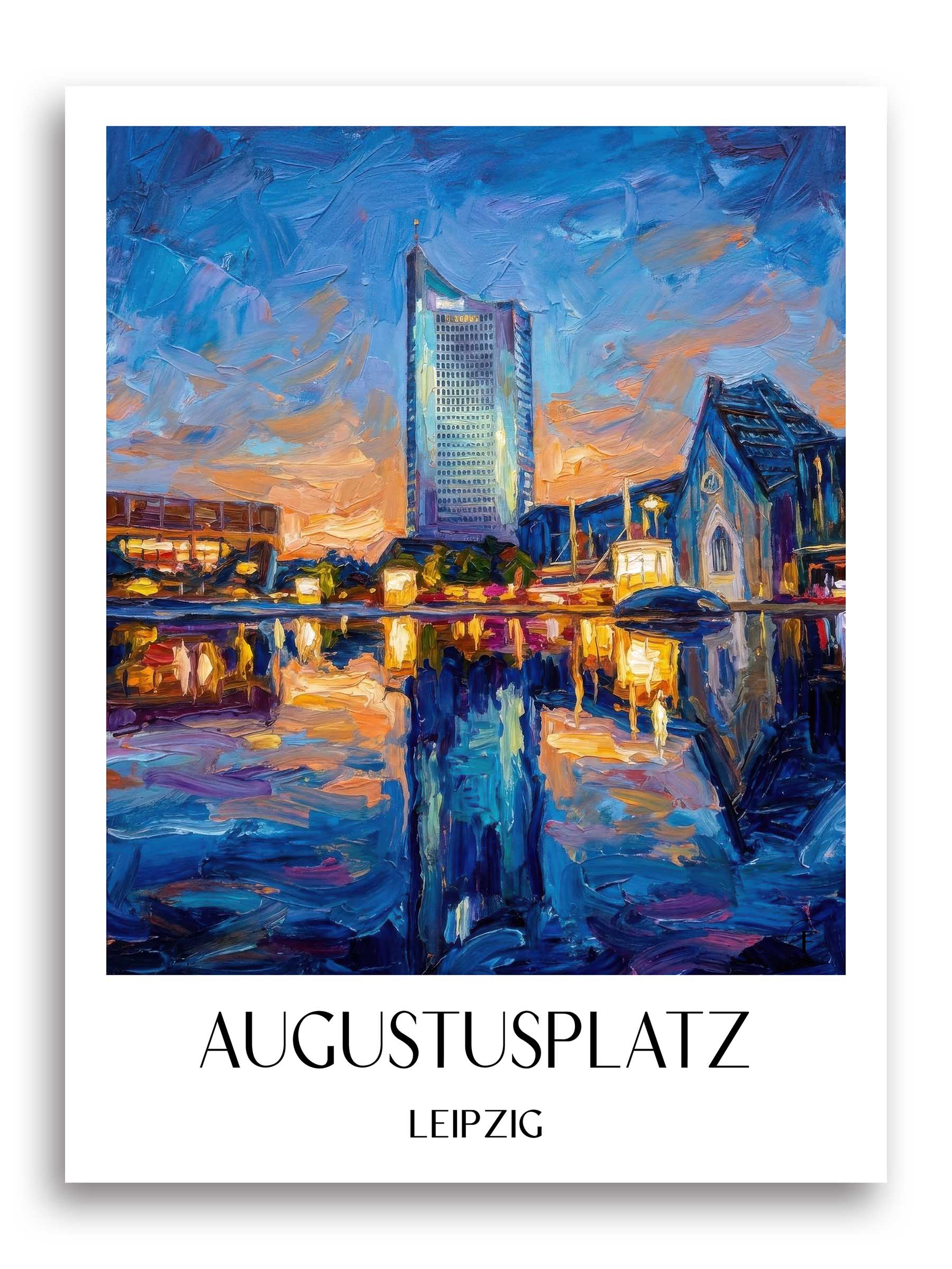 Augustusplatz Poster - Leipzig - Deutschland Kunstdruck - Ölgemälde von A4 bis A1 - favplace