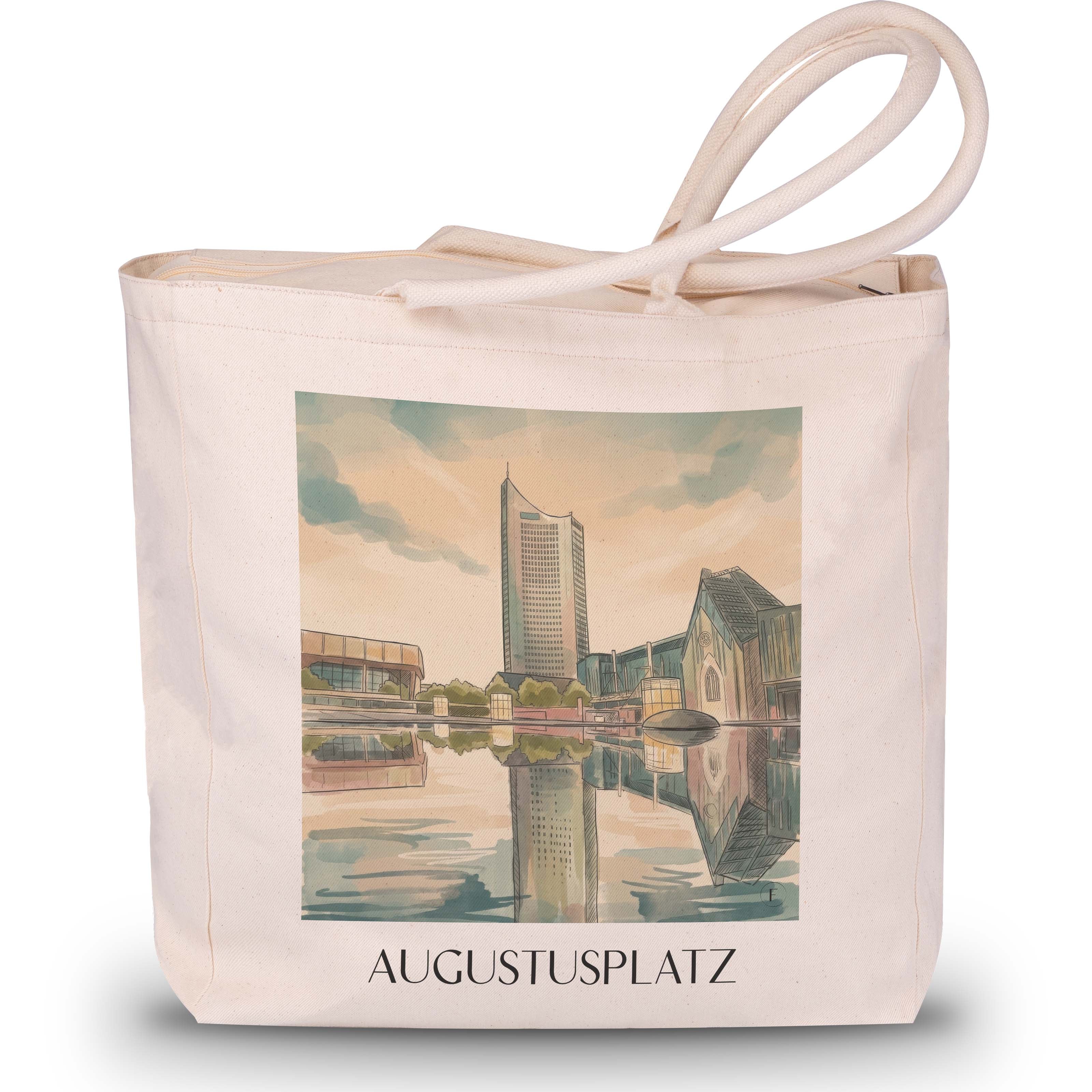 augustusplatz-leipzig-deutschland-einkaufstasche-aquarell