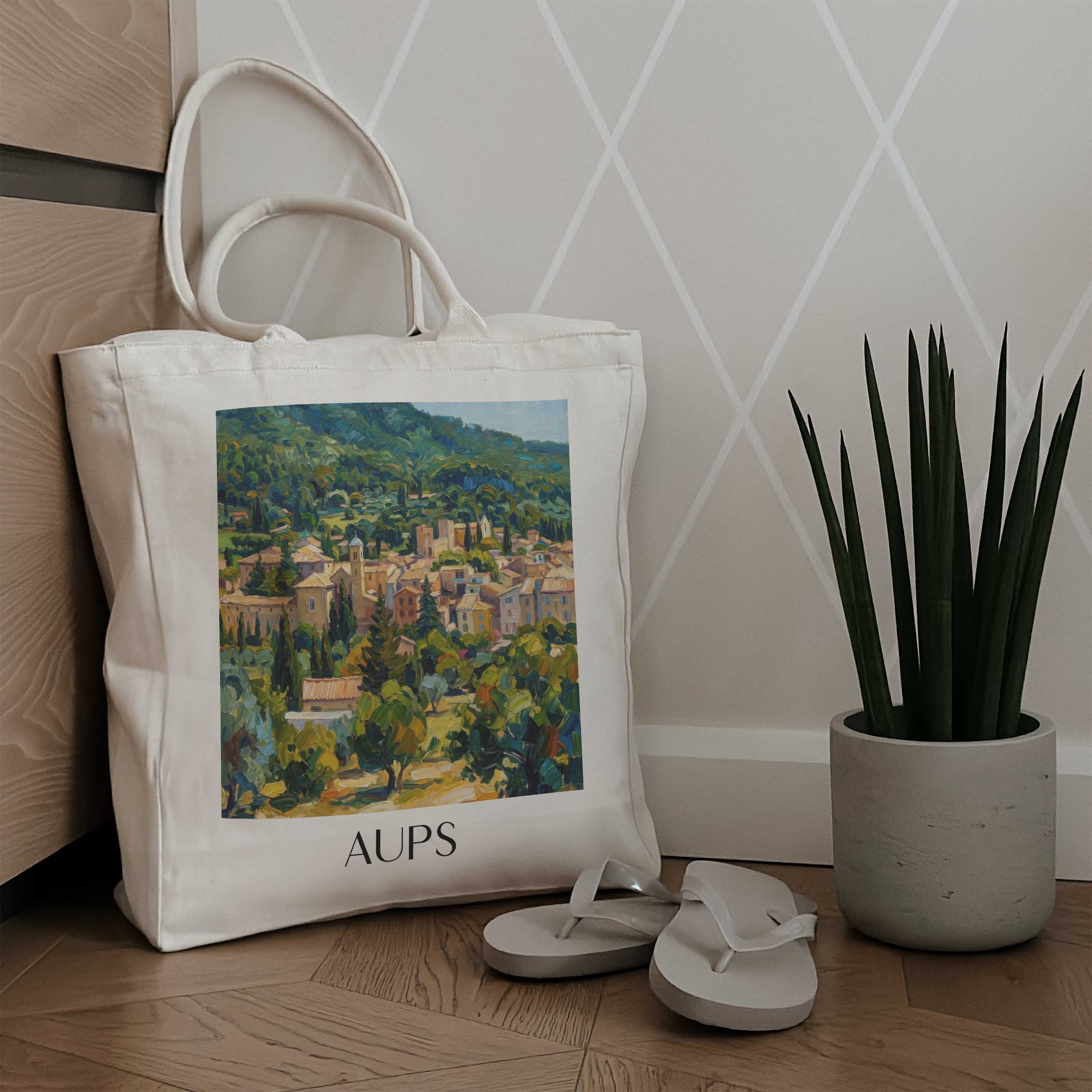 aups-provence-verte-frankreich-einkaufstasche-oil-painting-oelgemaelde
