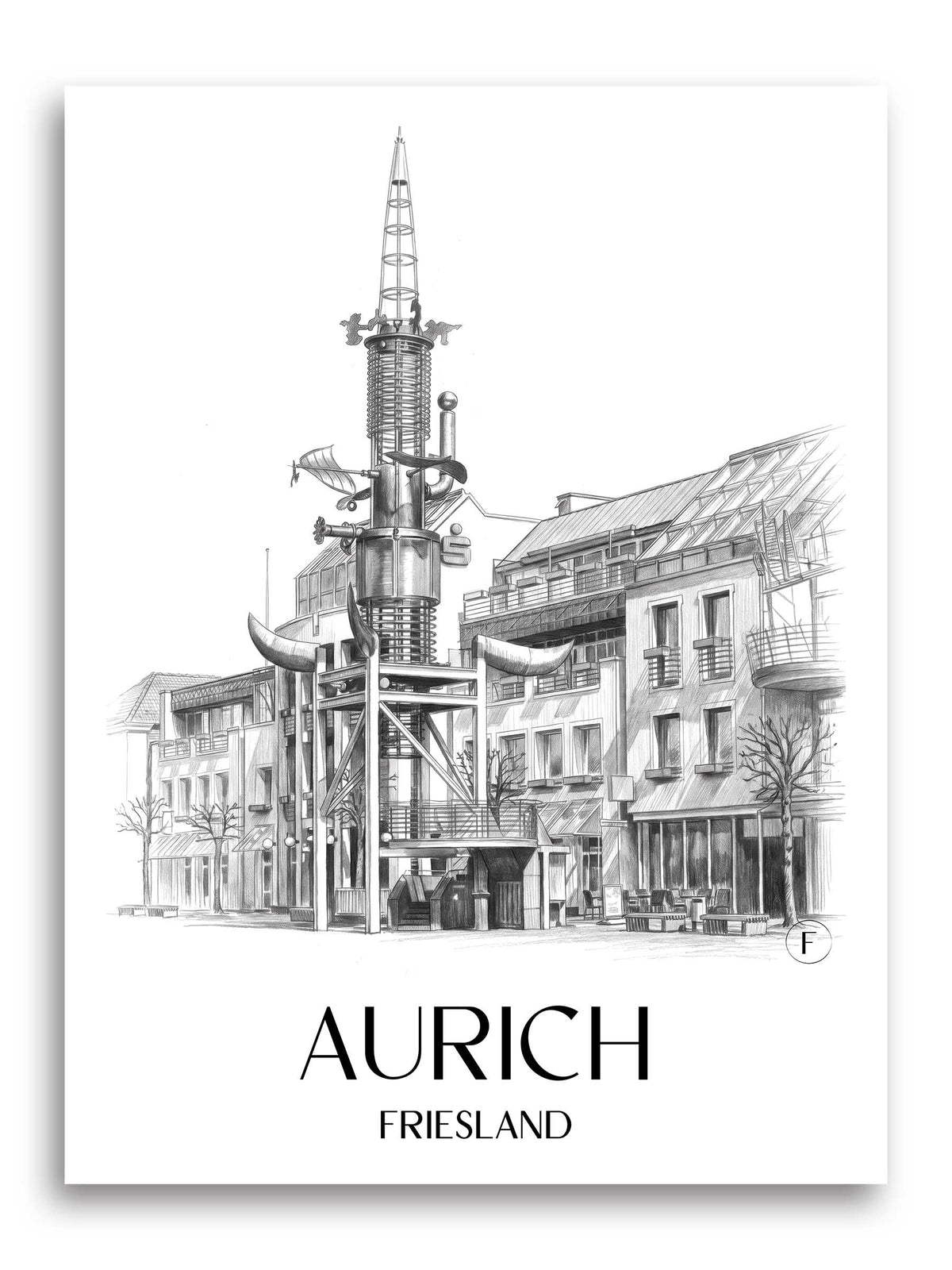 aurich-friesland-deutschland-poster-bleistift-zeichnung-drawing