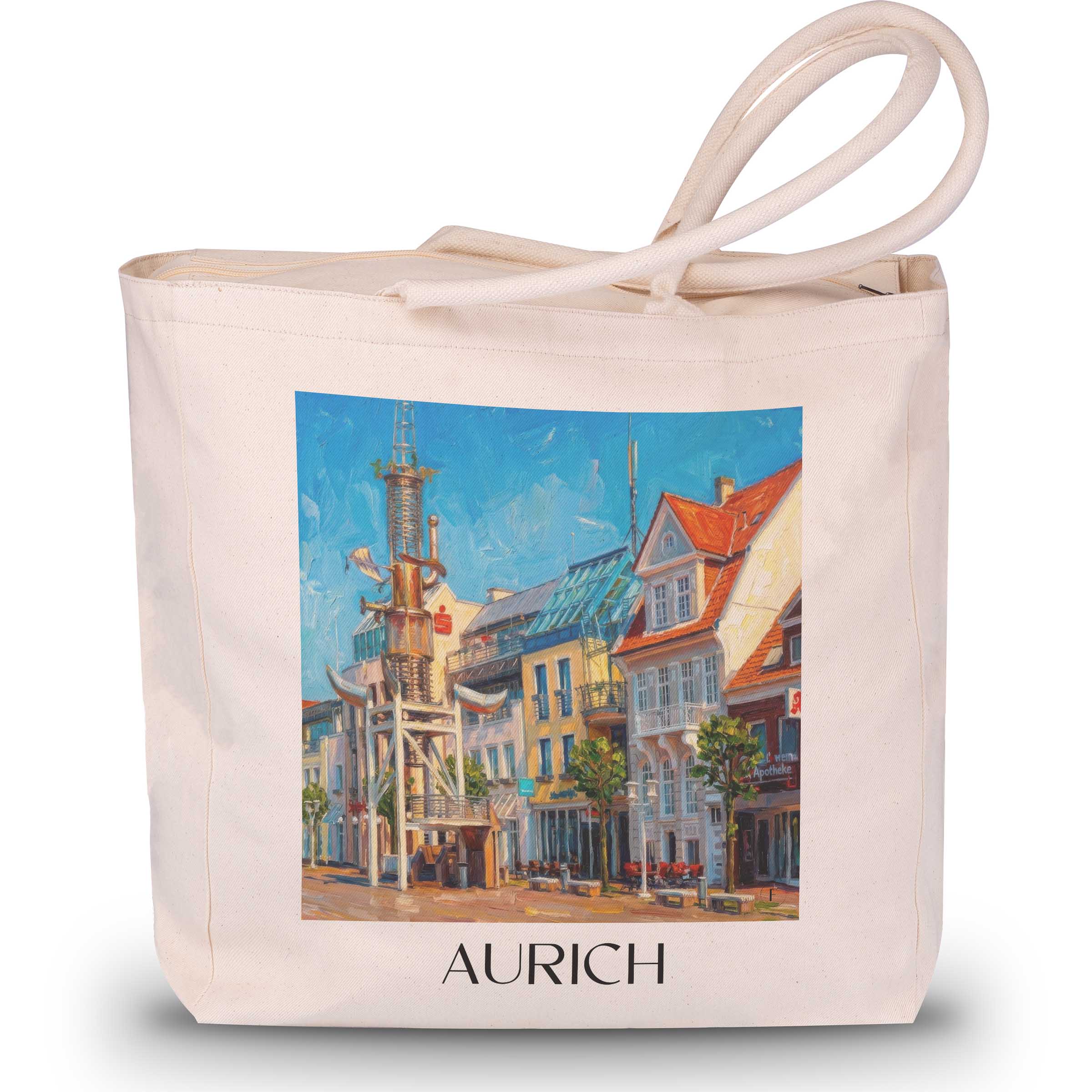 aurich-friesland-deutschland-einkaufstasche-oil-painting-oelgemaelde