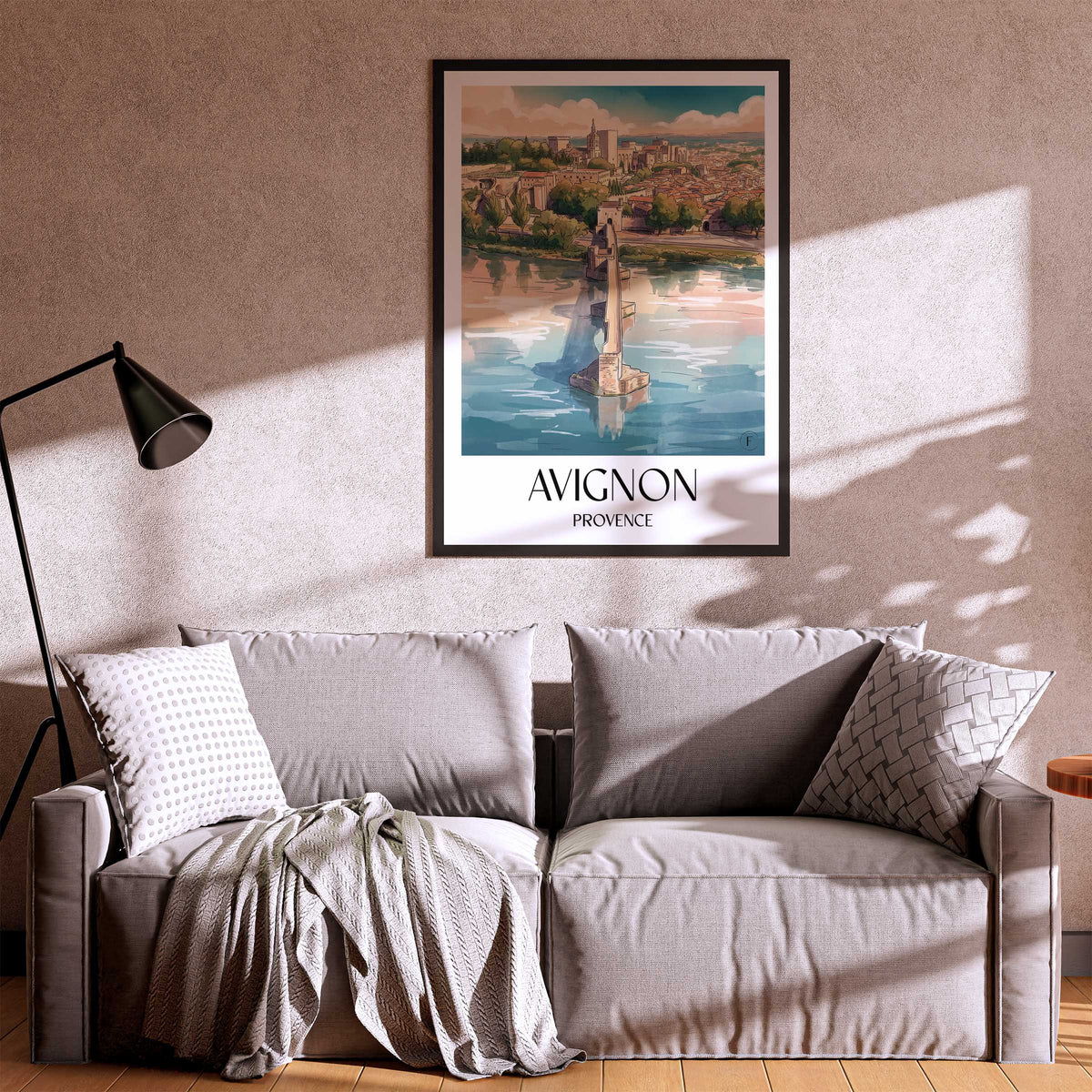 avignon-provence-frankreich-poster-aquarell