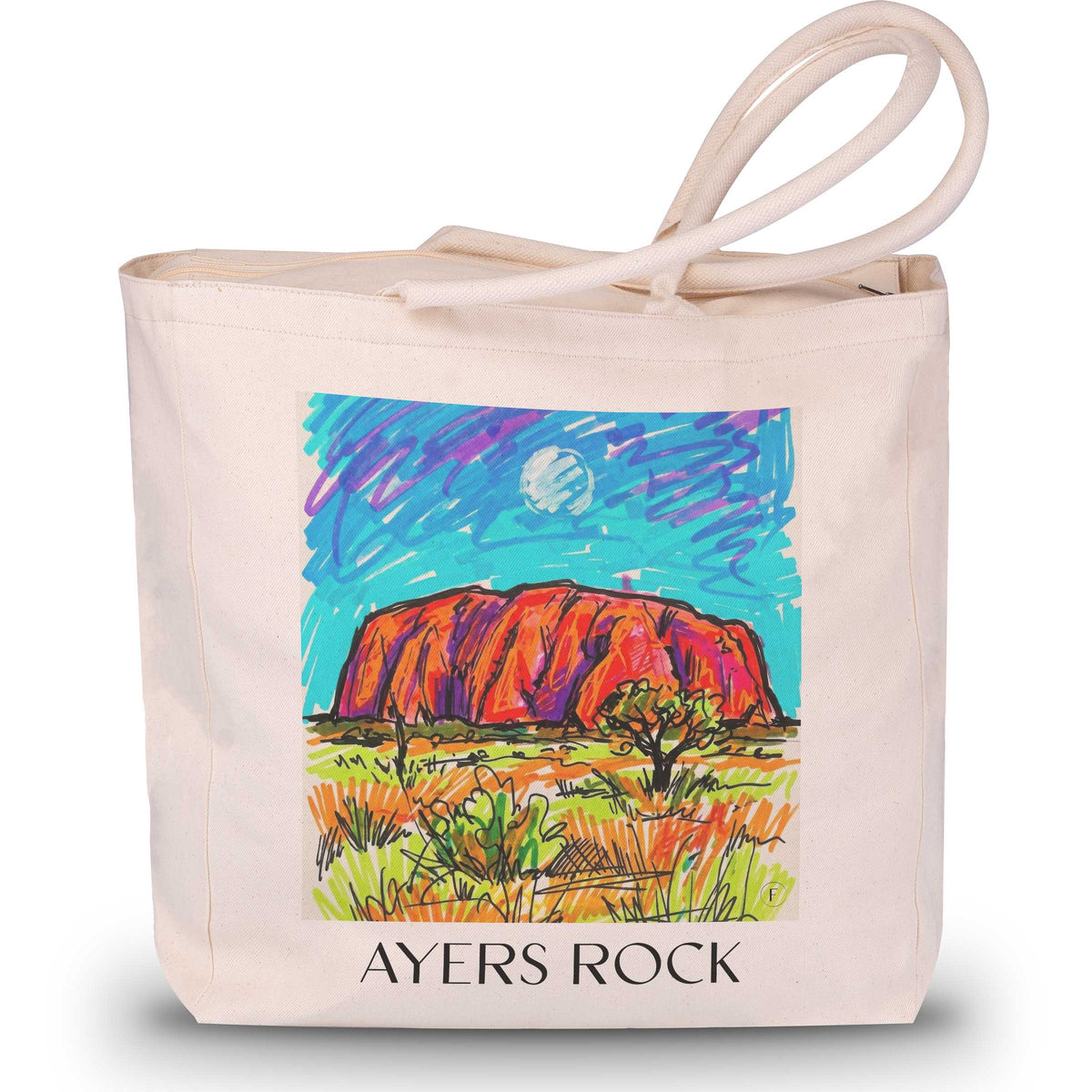 Ayers Rock - Australien Tote Bag - Einkaufstasche im Tag Graffiti Stil - favplace