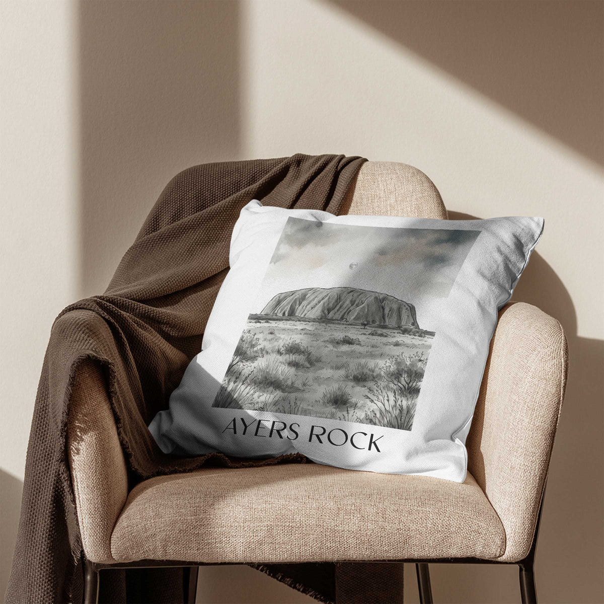 ayers-rock-australien-australien-kissenbezug-aquarell-schwarz-weiss