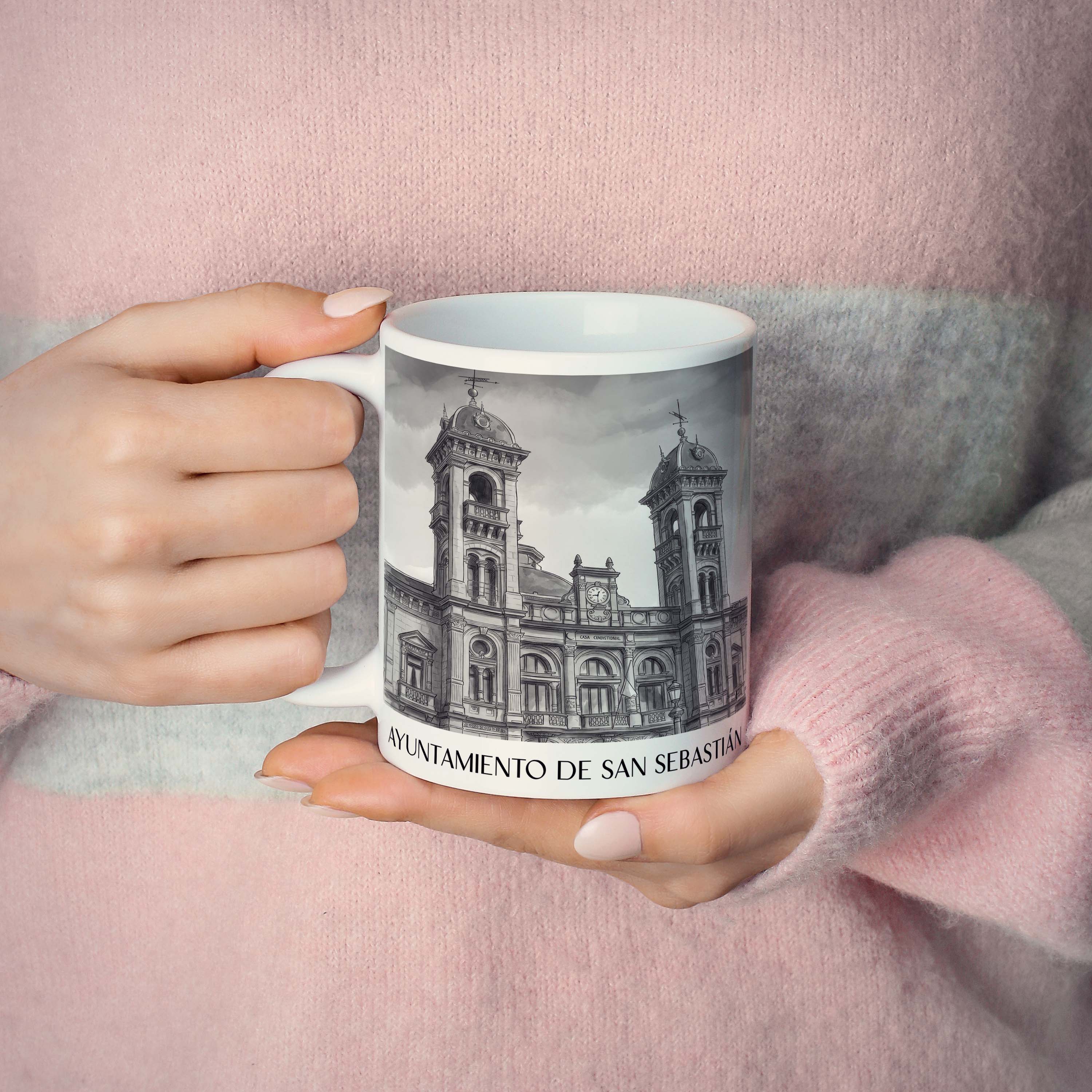 ayuntamiento-de-san-sebastián-spanien-spanien-kaffeebecher-aquarell-schwarz-weiss