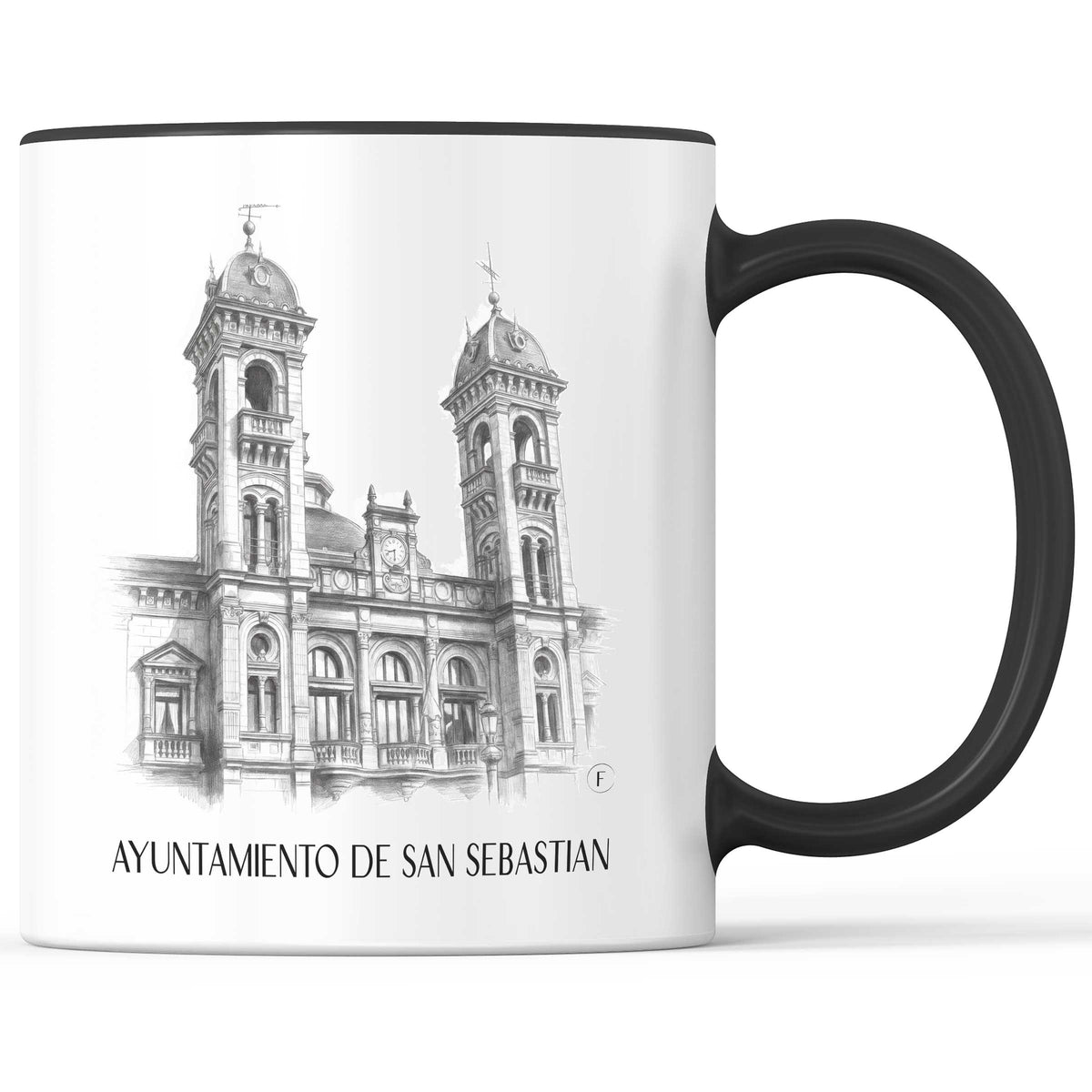 Ayuntamiento de San Sebastián Kaffeebecher - Spanien - Spanien Becher - Kaffeetasse im Zeichnung Stil - favplace