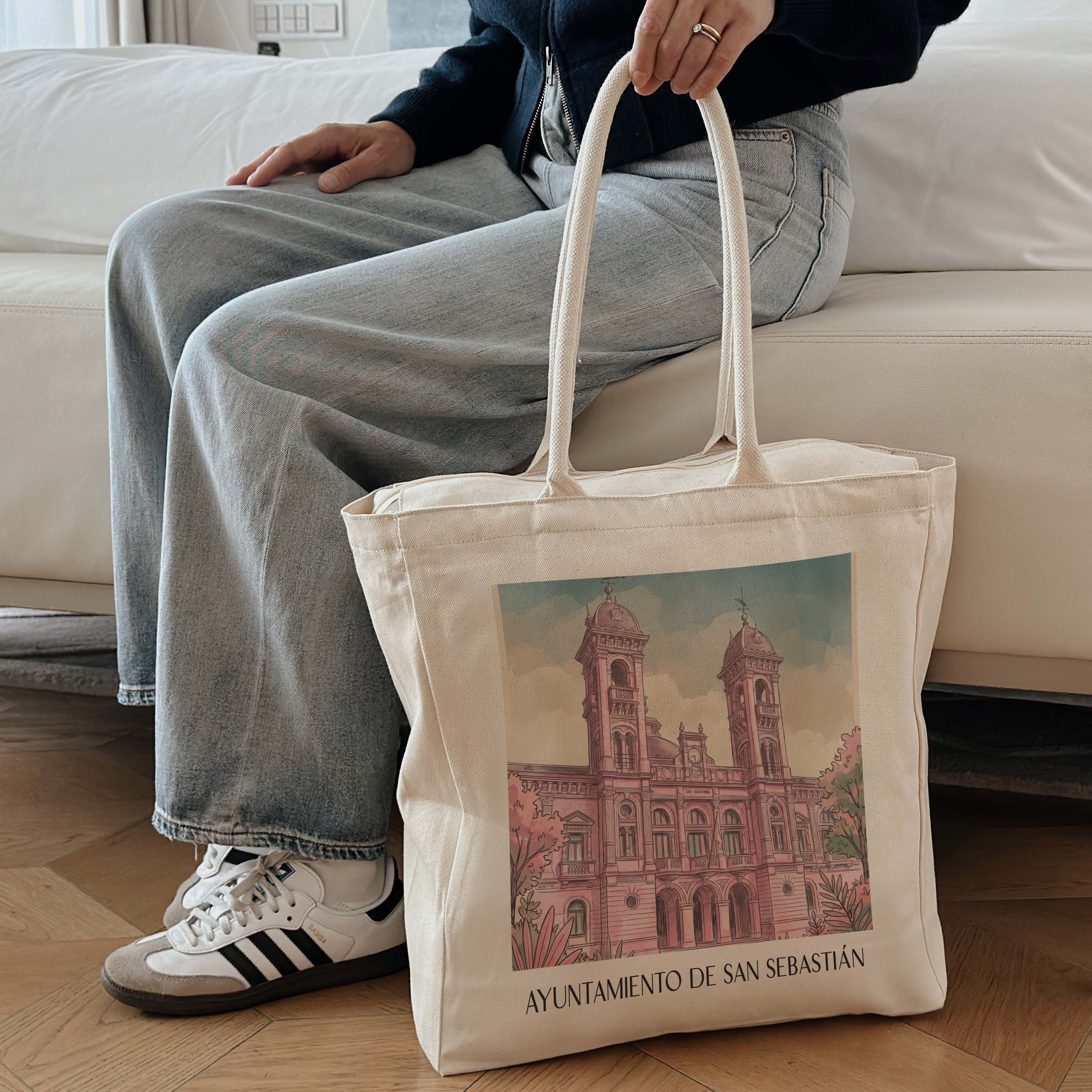 ayuntamiento-de-san-sebastián-spanien-spanien-und-spanien-einkaufstasche-aquarell-pink-rosa