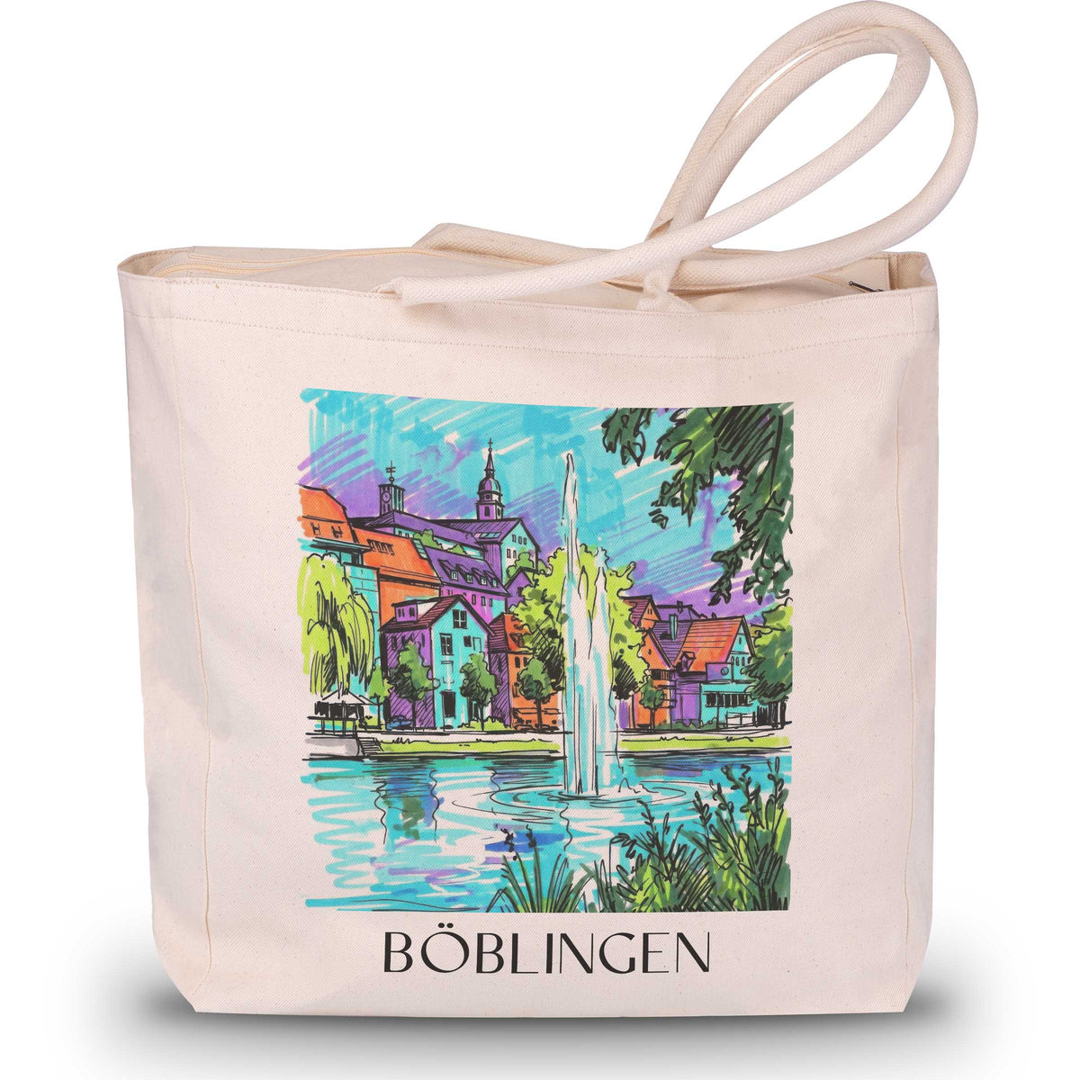Böblingen - Deutschland Tote Bag - Einkaufstasche im Tag Graffiti Stil - favplace