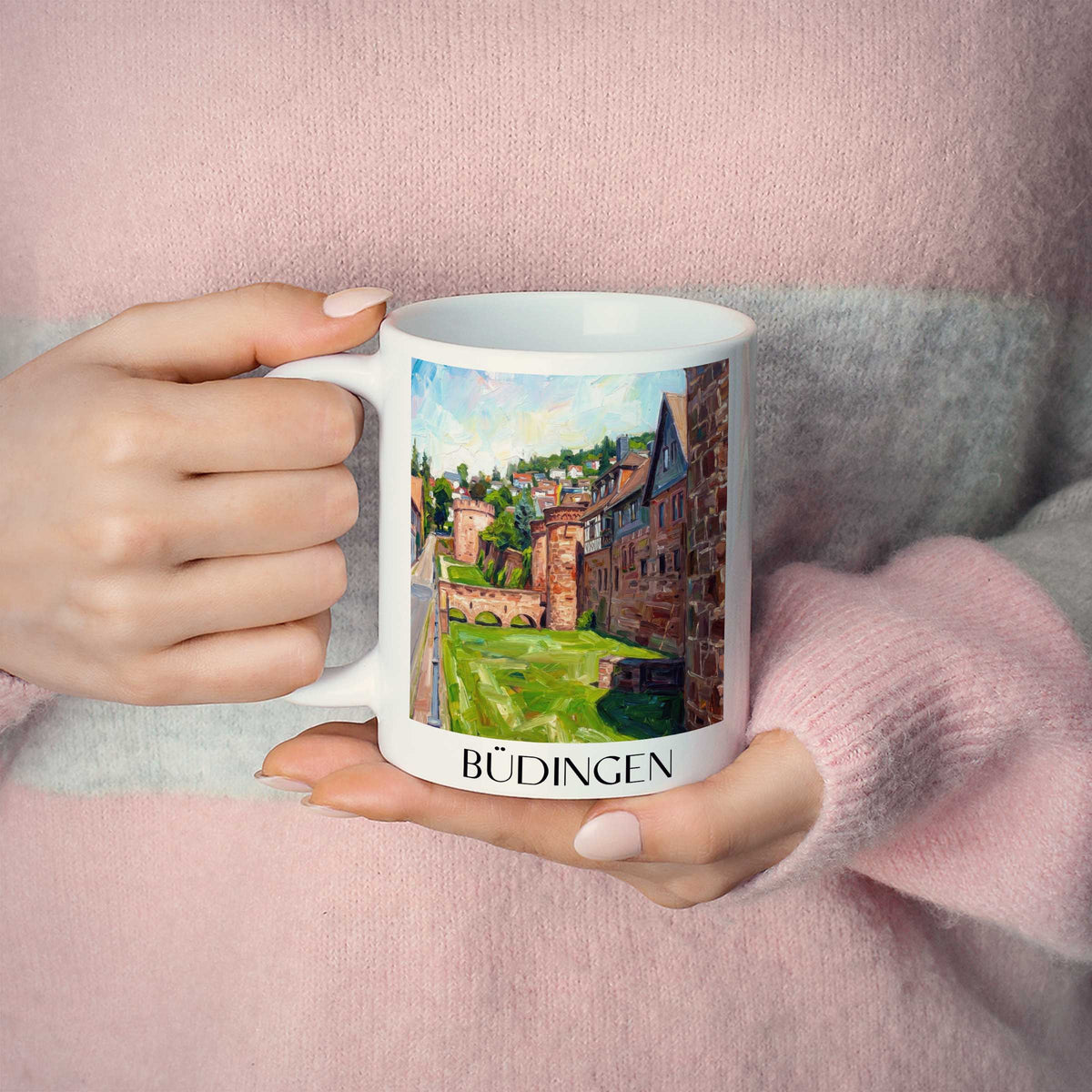 büdingen-wetterau-deutschland-kaffeebecher-oil-painting-oelgemaelde