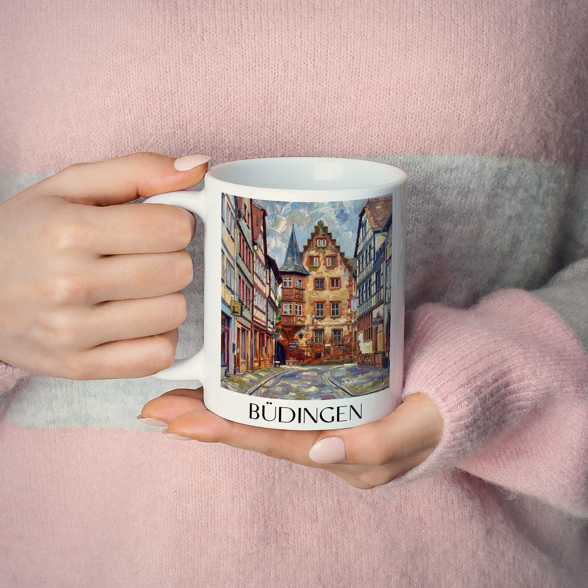 büdingen-wetterau-deutschland-kaffeebecher-oil-painting-oelgemaelde