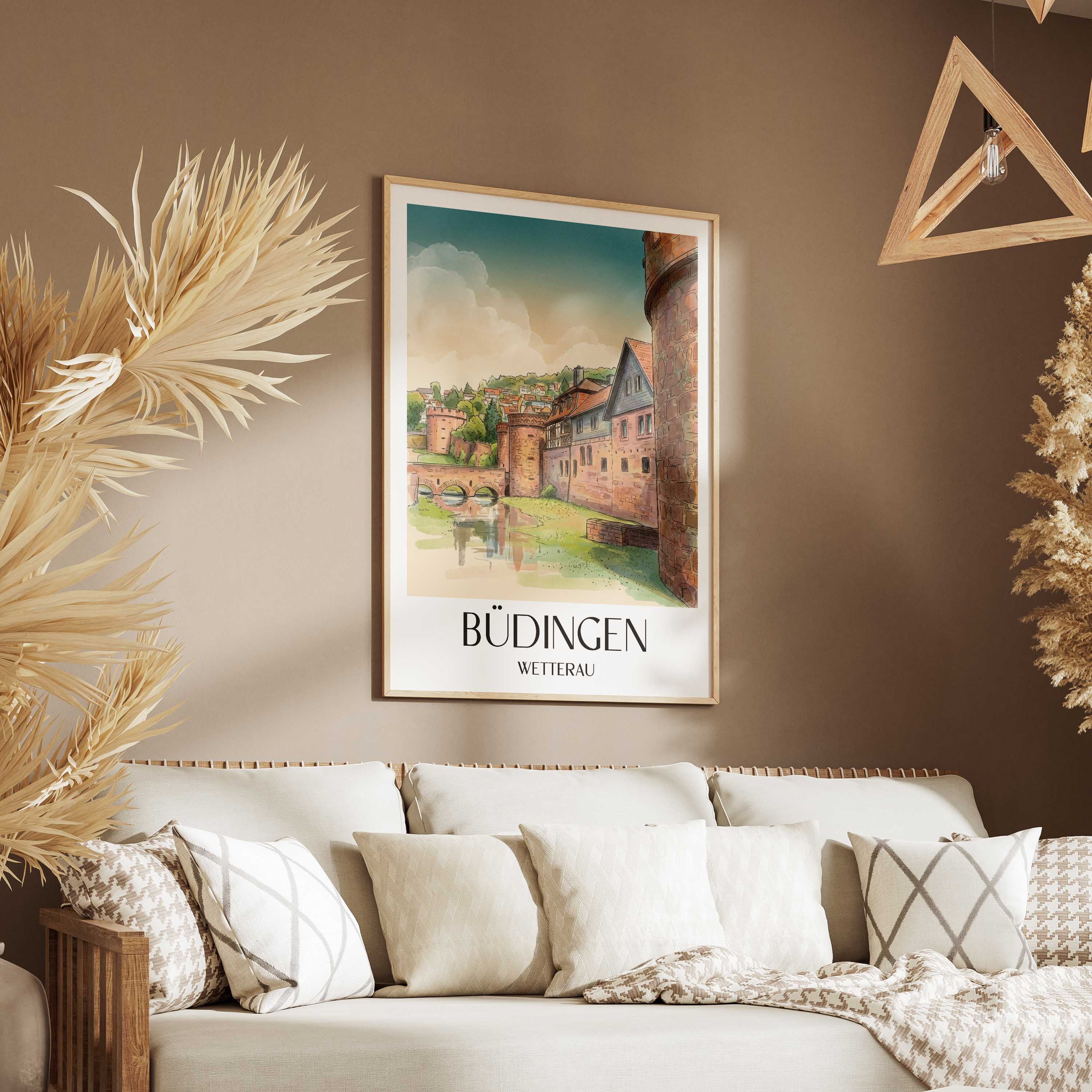 büdingen-wetterau-deutschland-poster-aquarell