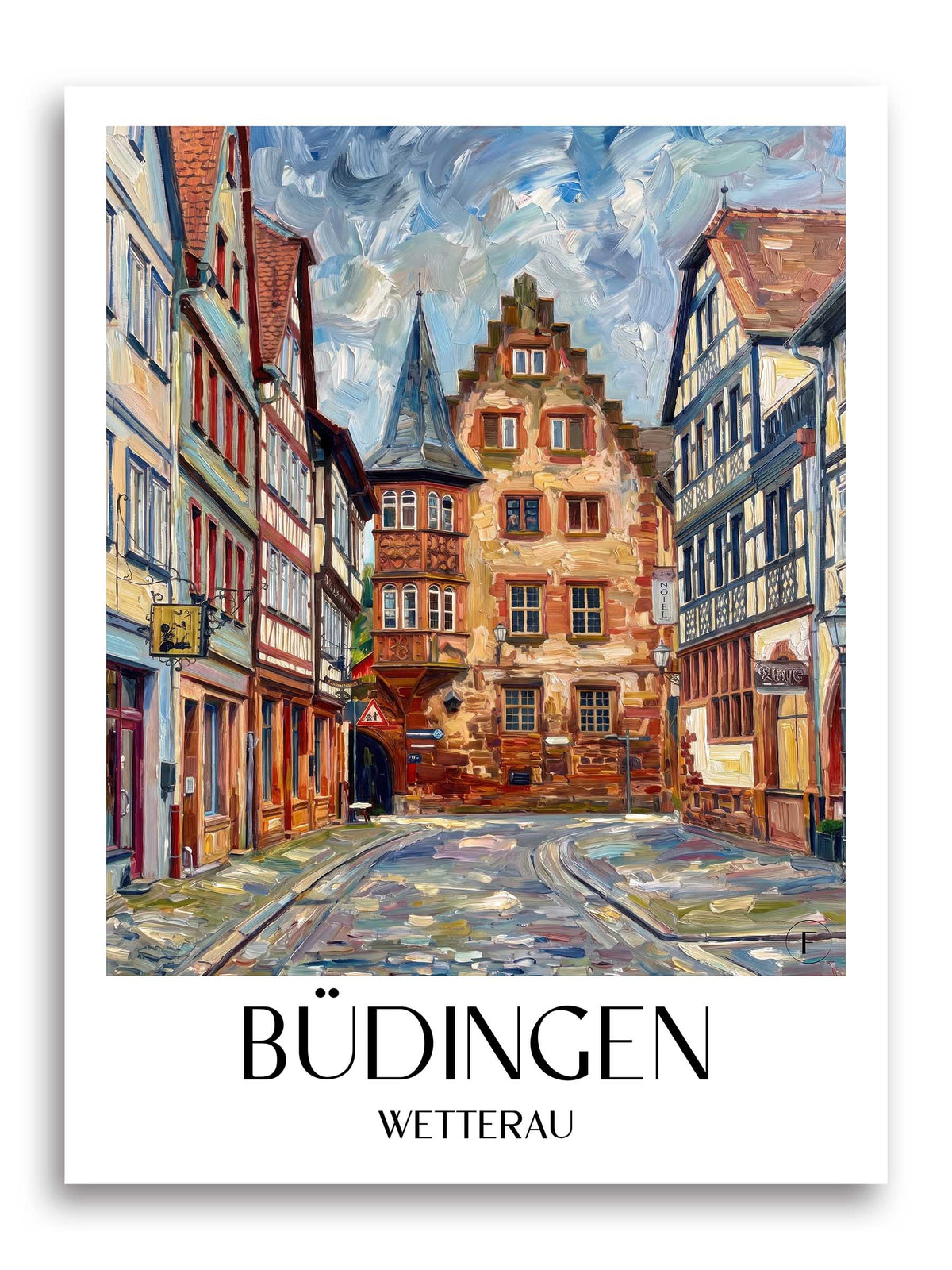 Büdingen Poster - Wetterau - Deutschland Kunstdruck - Ölgemälde von A4 bis A1 - favplace