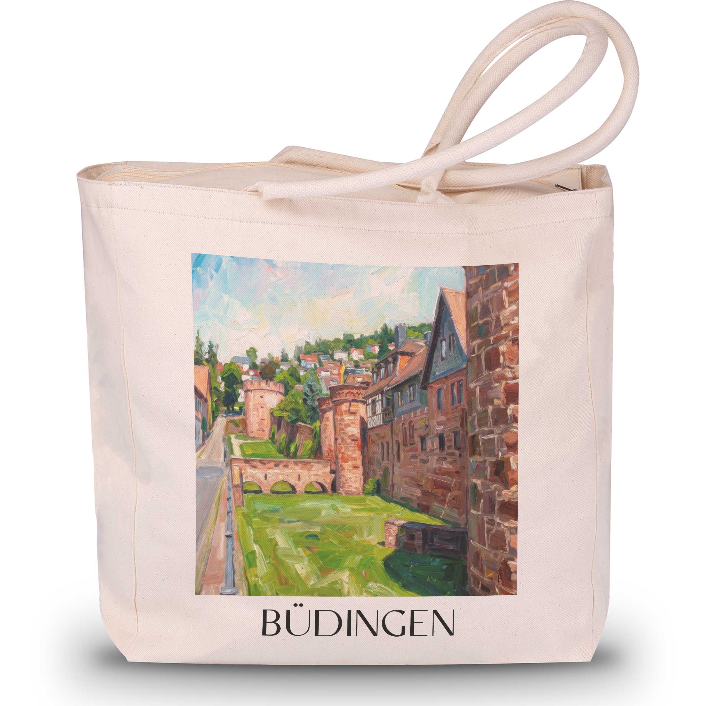 büdingen-wetterau-deutschland-einkaufstasche-oil-painting-oelgemaelde
