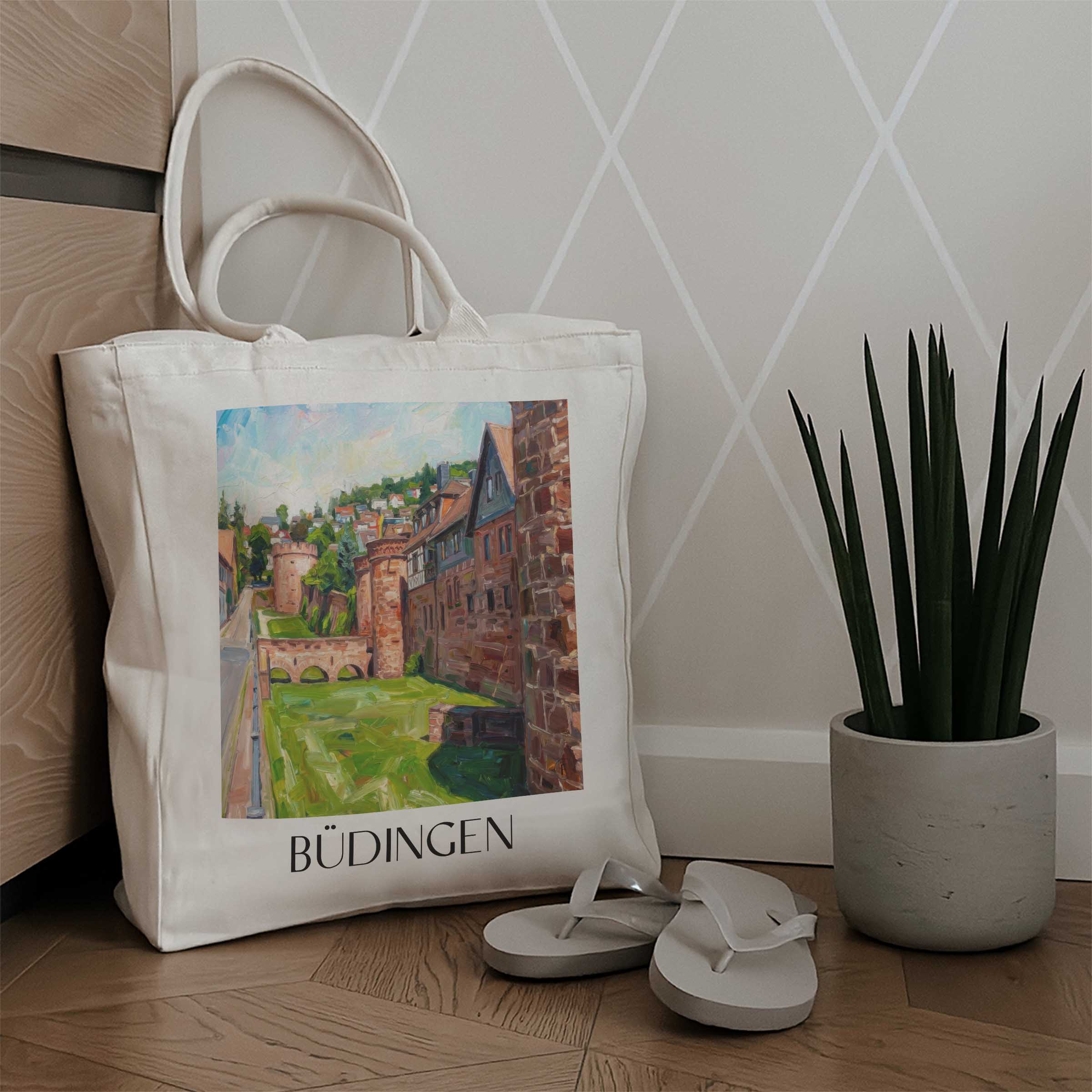 büdingen-wetterau-deutschland-einkaufstasche-oil-painting-oelgemaelde
