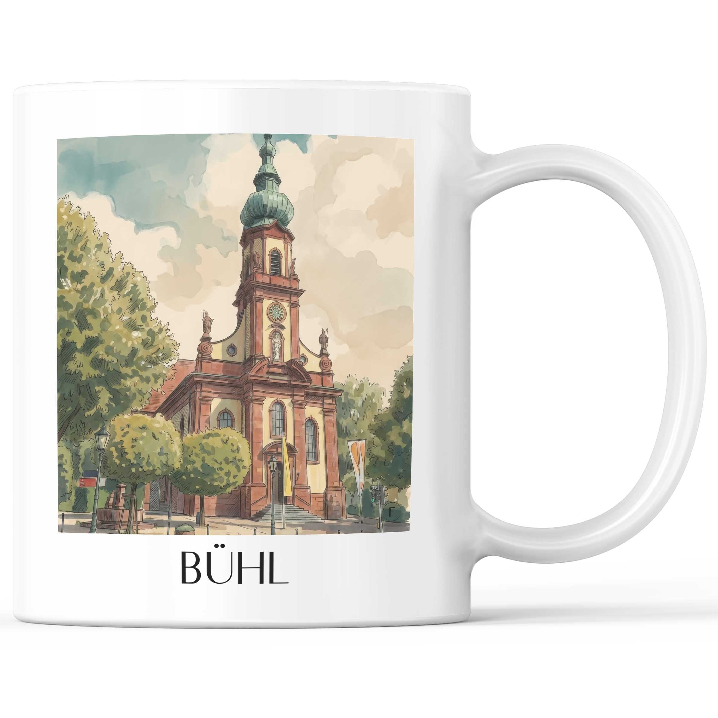 Bühl Kaffeebecher - Schwarzwald - Deutschland Becher - Kaffeetasse im Aquarell Stil - favplace