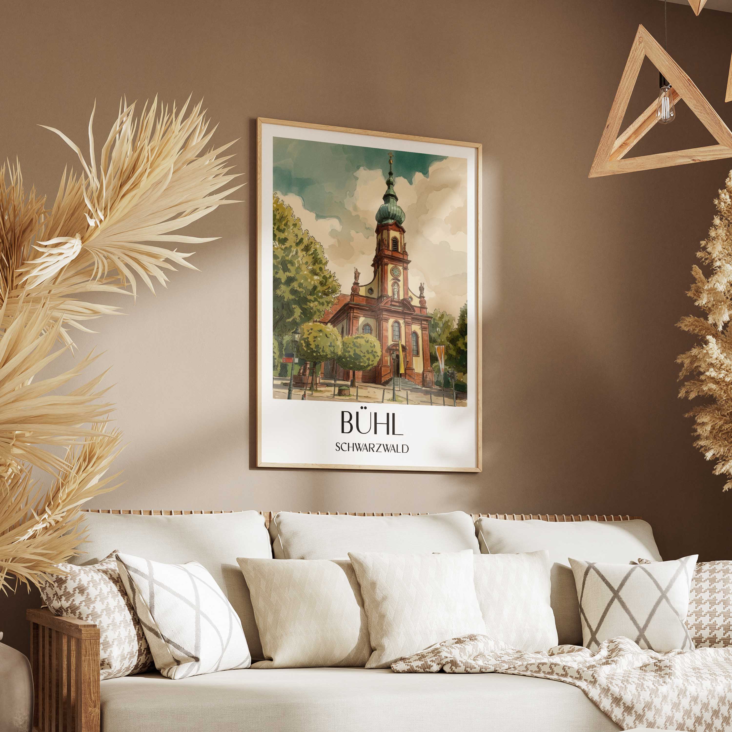bühl-schwarzwald-deutschland-poster-aquarell