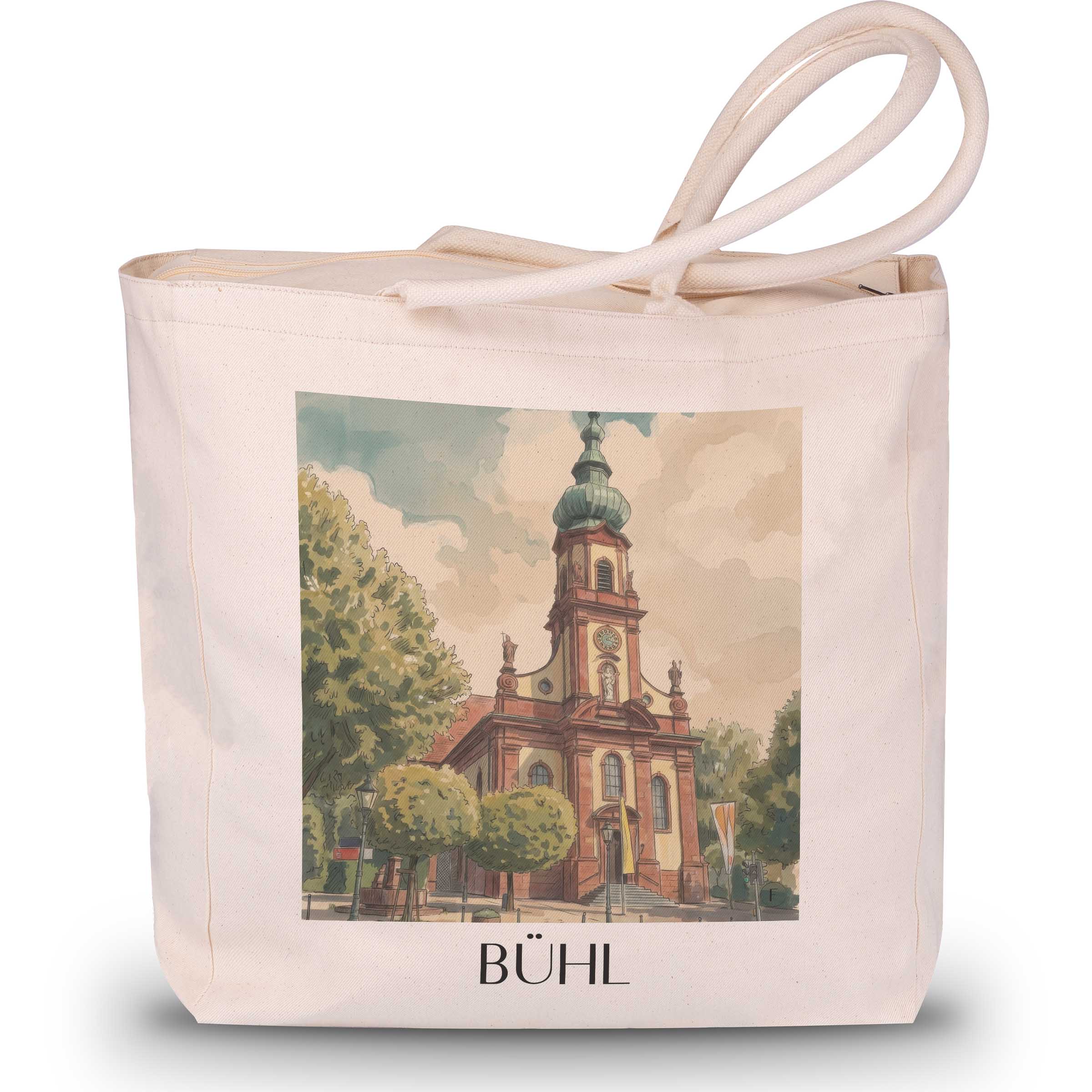 Bühl Shopping Tasche - Schwarzwald - Deutschland Tote Bag - Einkaufstasche im Aquarell Stil - favplace