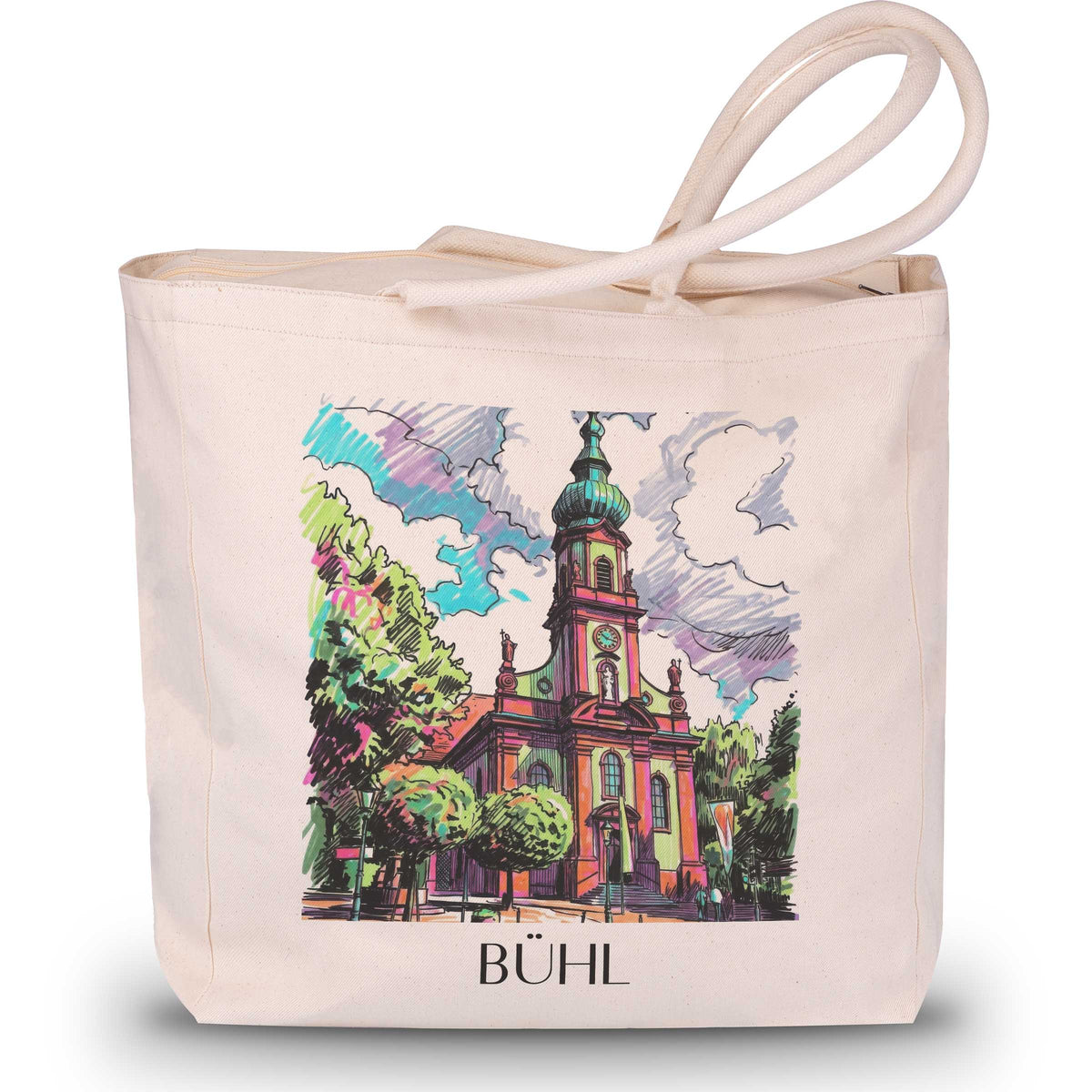 Bühl Shopping Tasche - Schwarzwald - Deutschland Tote Bag - Einkaufstasche im Tag Graffiti Stil - favplace