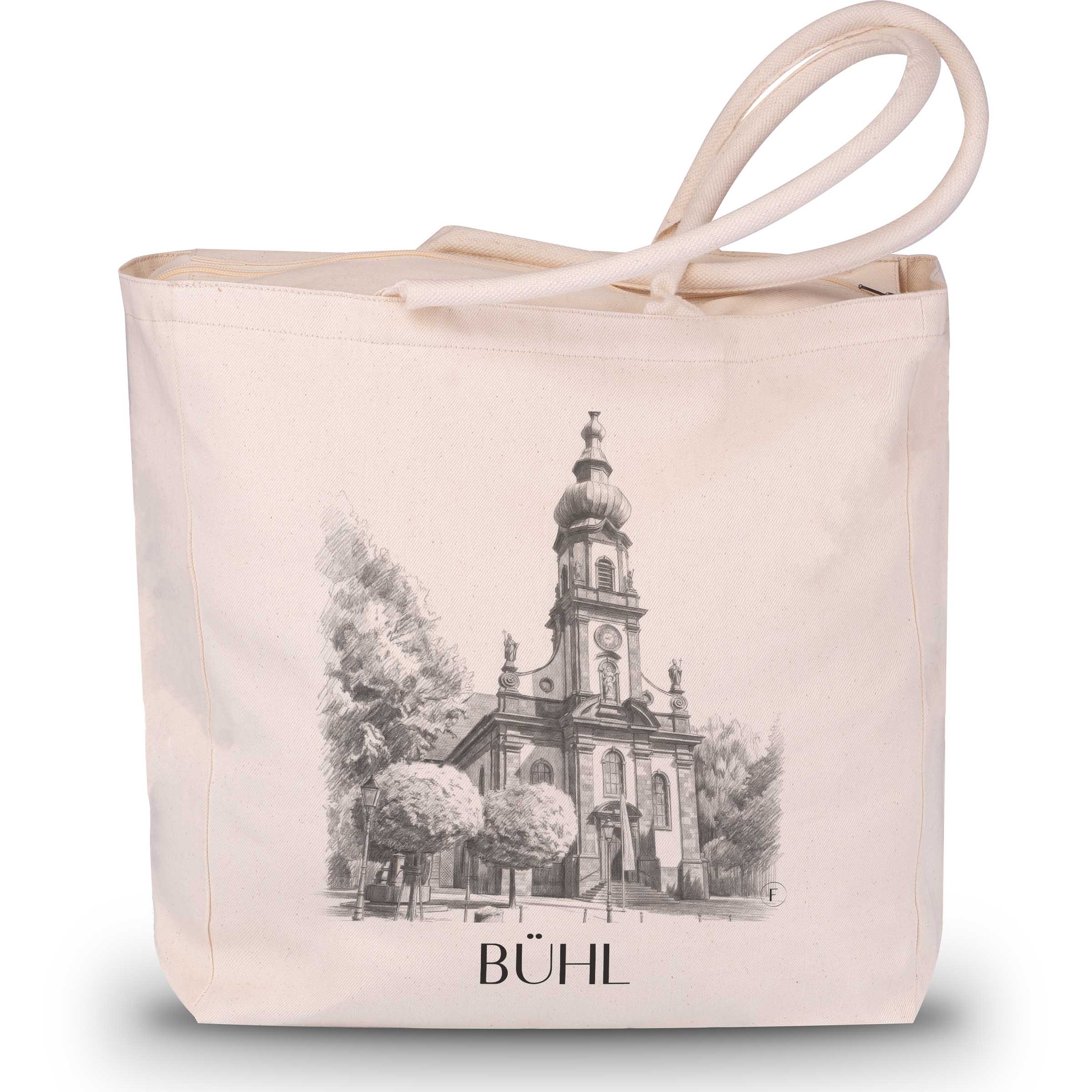 Bühl Shopping Tasche - Schwarzwald - Deutschland Tote Bag - Einkaufstasche im Zeichnung Stil