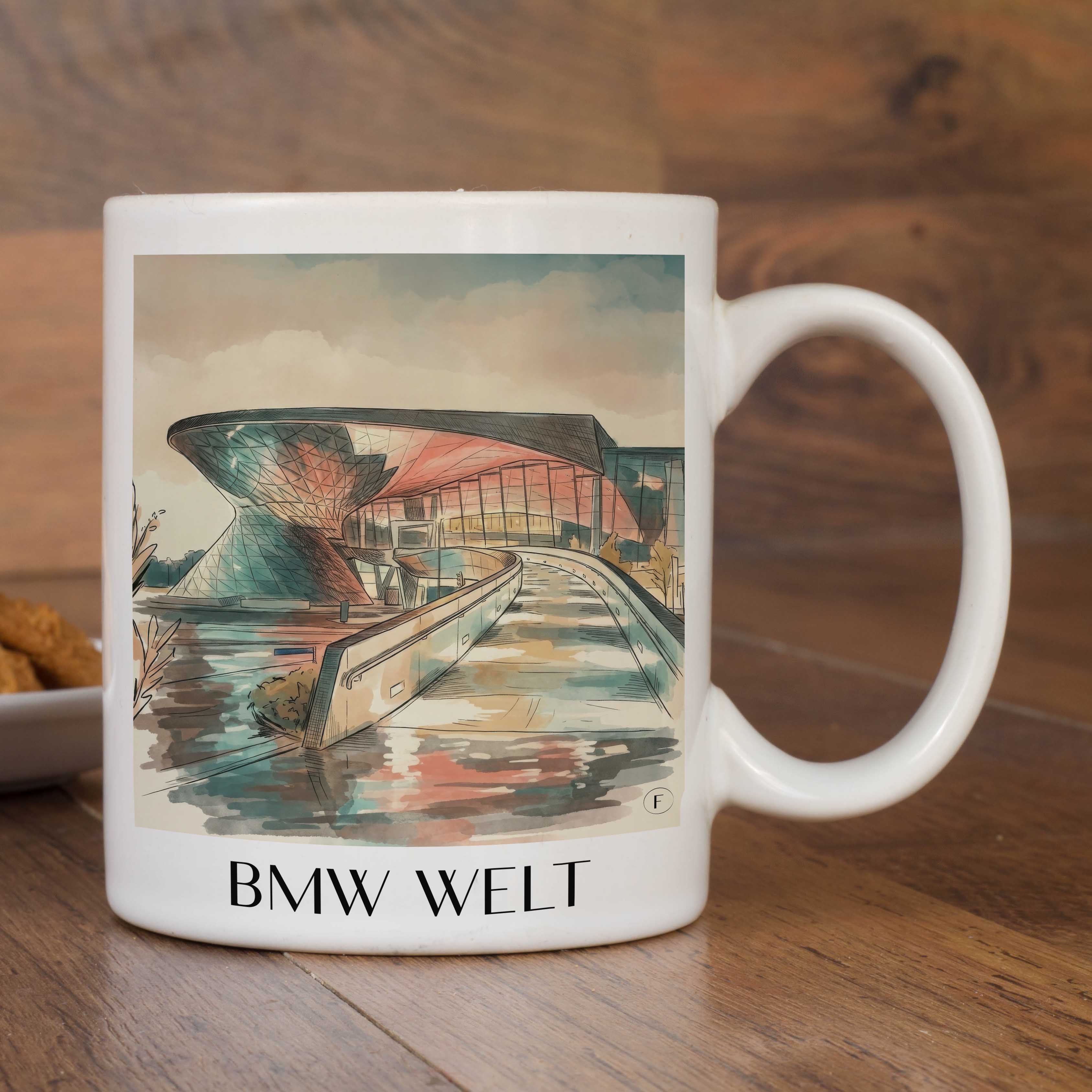 bmw-welt-münchen-deutschland-kaffeebecher-aquarell