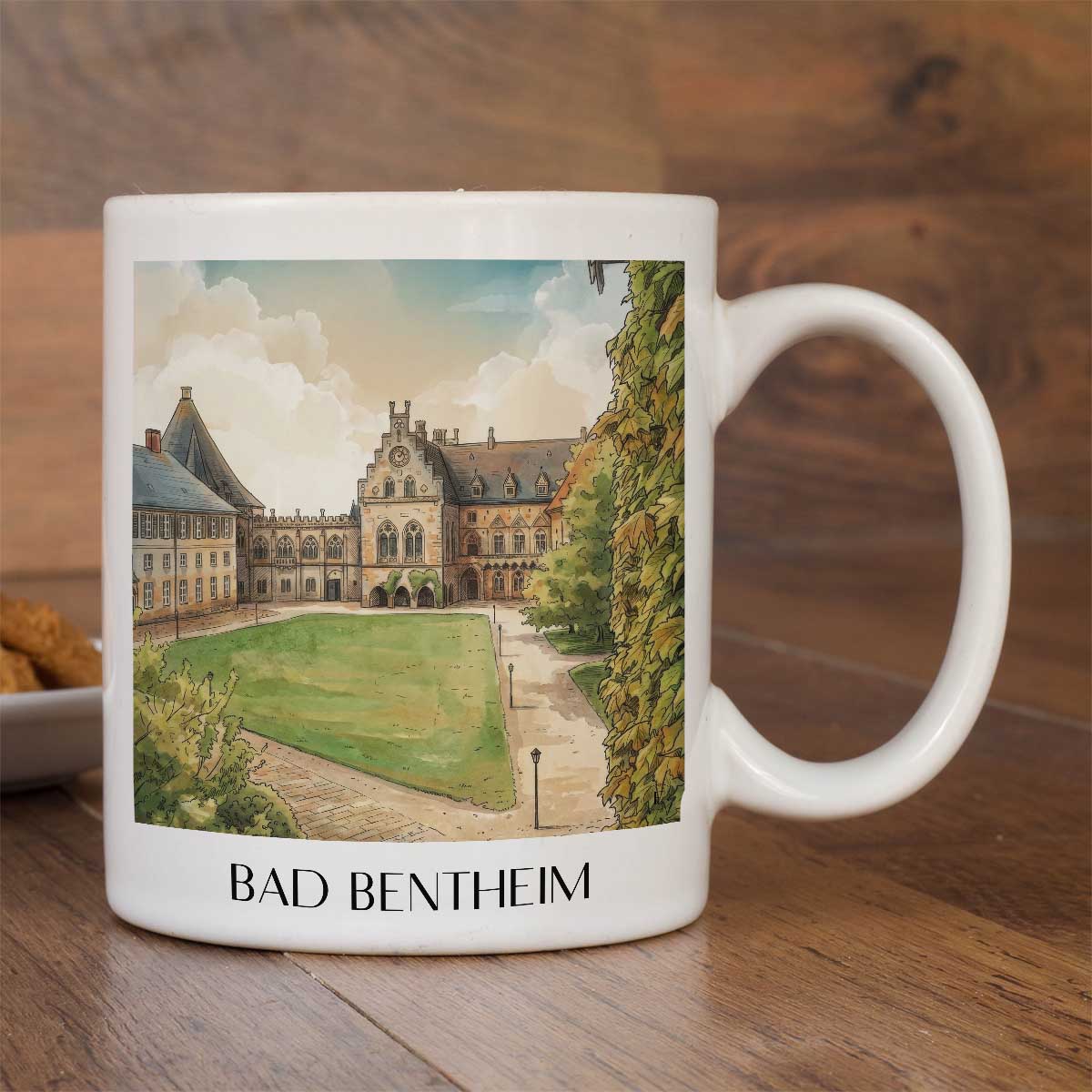 bad-bentheim-niedersachsen-deutschland-kaffeebecher-aquarell