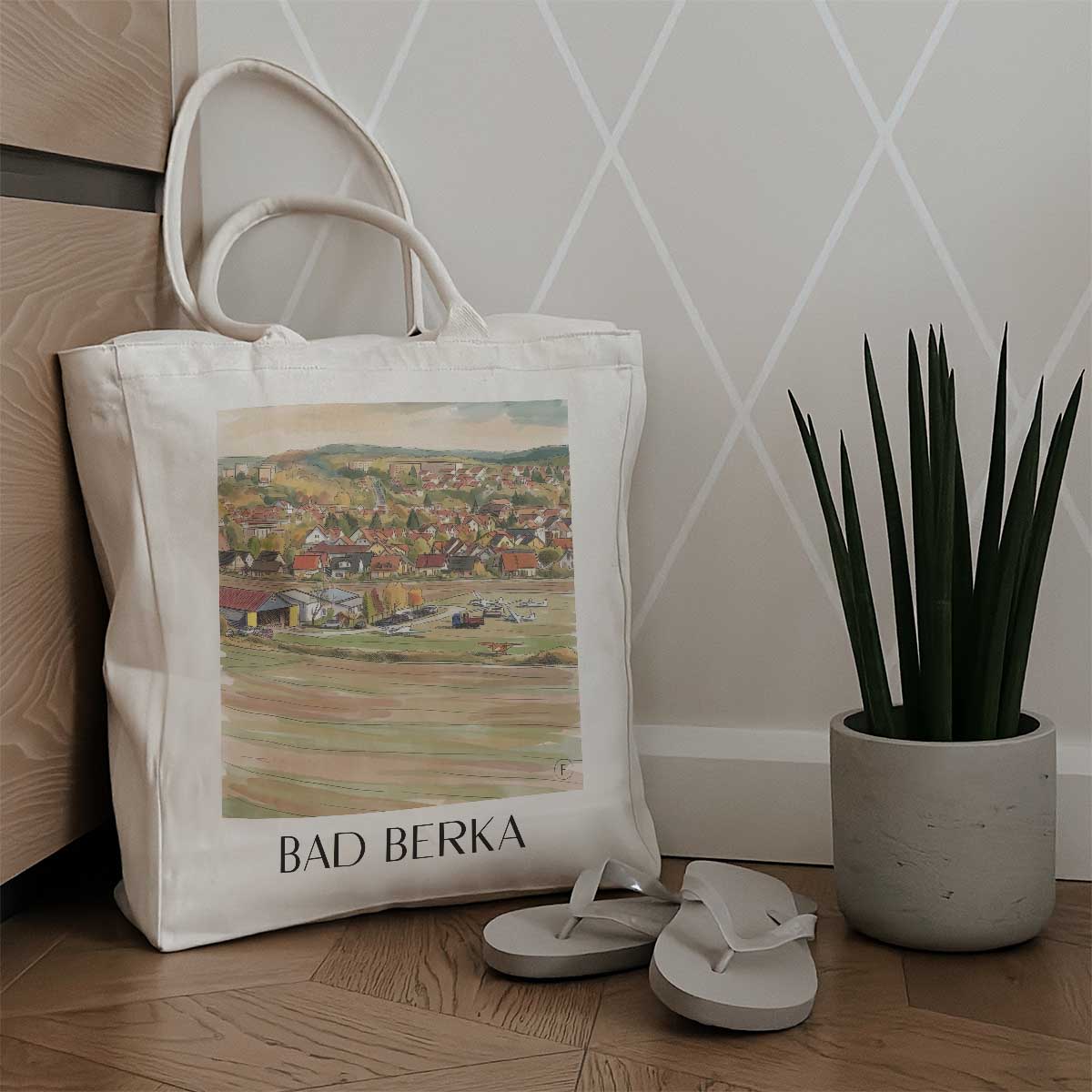 bad-berka-ilmtal-deutschland-einkaufstasche-aquarell
