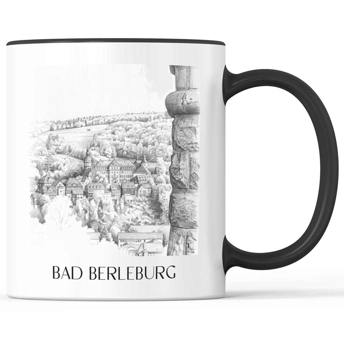 Bad Berleburg Kaffeebecher - Wittgensteiner Land - Deutschland Becher - Kaffeetasse im Zeichnung Stil