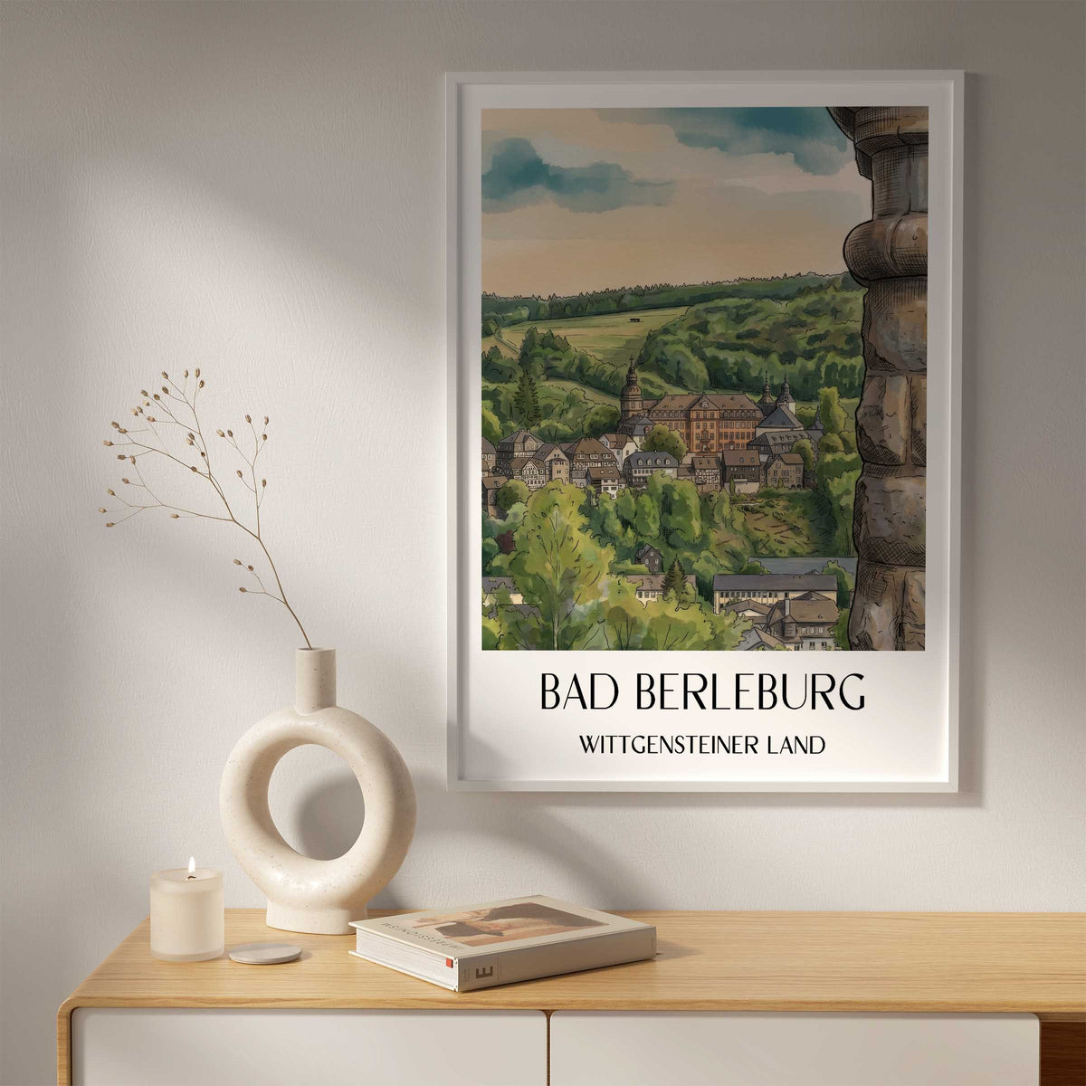 bad-berleburg-wittgensteiner-land-deutschland-poster-aquarell