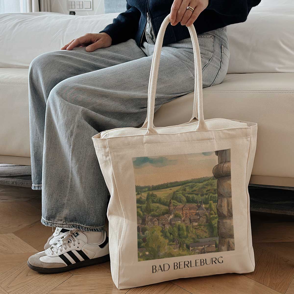 bad-berleburg-wittgensteiner-land-deutschland-einkaufstasche-aquarell