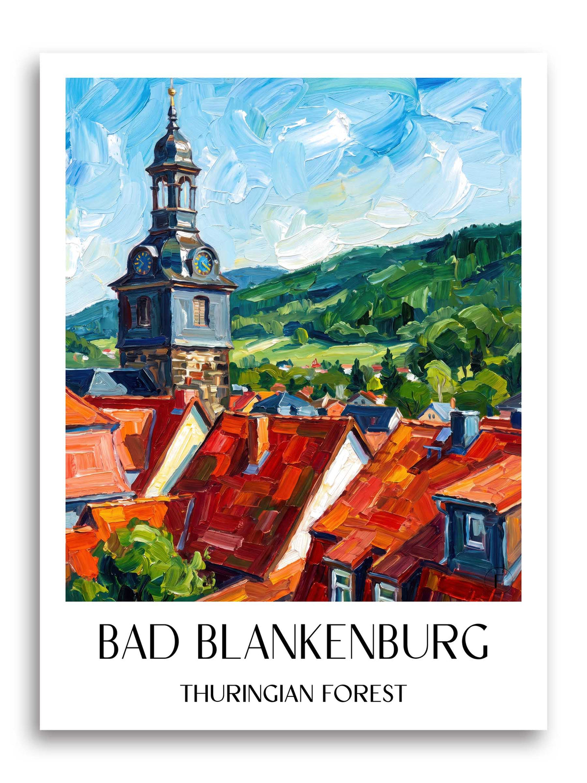 Bad Blankenburg Poster - Thüringer Wald - Deutschland Kunstdruck - Ölgemälde von A4 bis A1 - favplace
