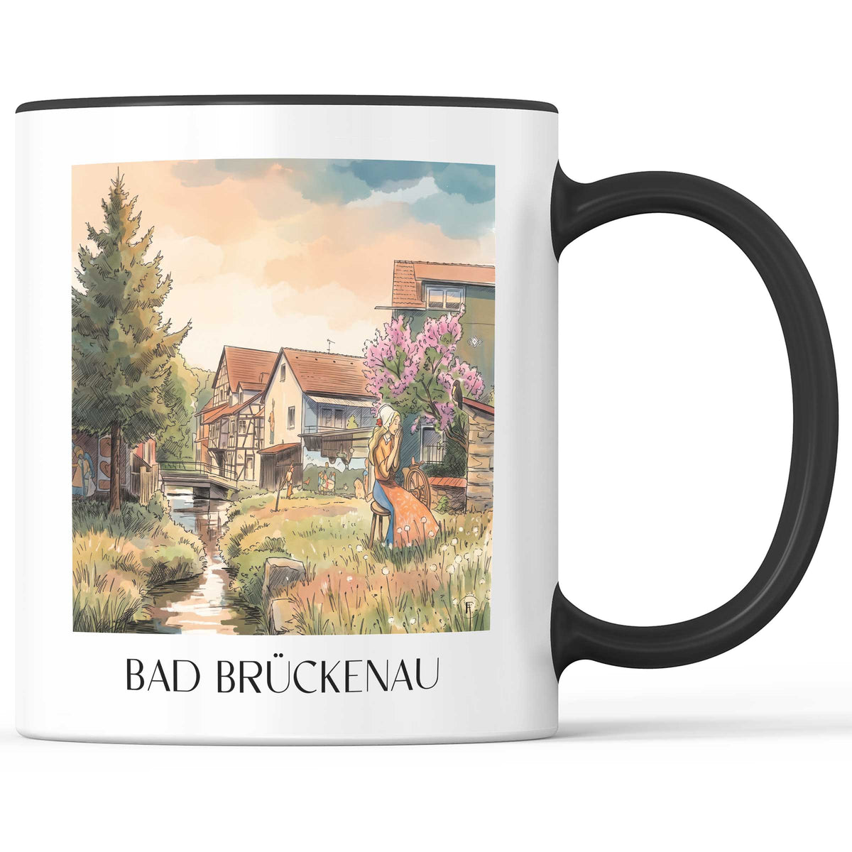 bad-brückenau-rhön-deutschland-kaffeebecher-aquarell