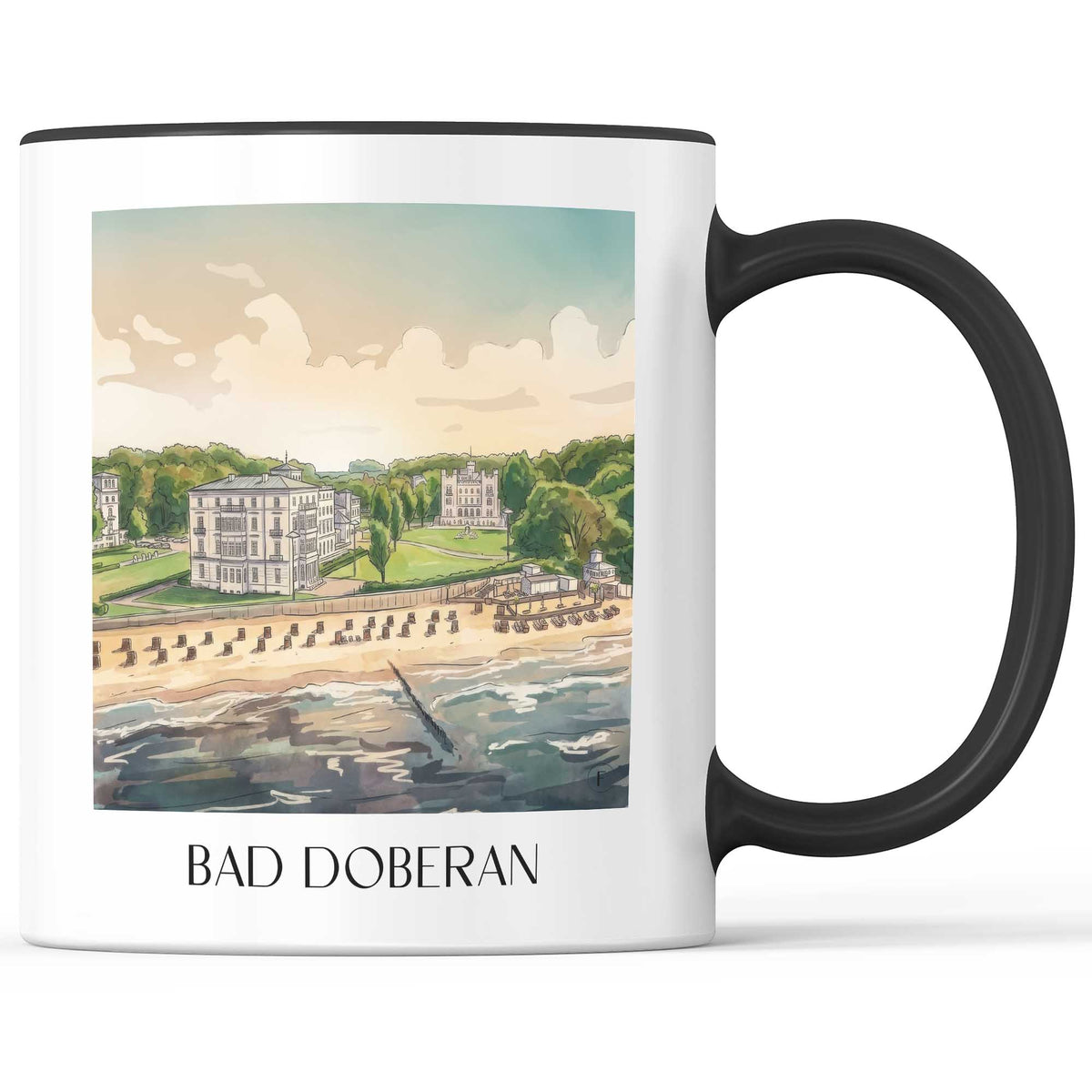 Bad Doberan Kaffeebecher - Mecklenburg-Vorpommern - Deutschland Becher - Kaffeetasse im Aquarell Stil - favplace